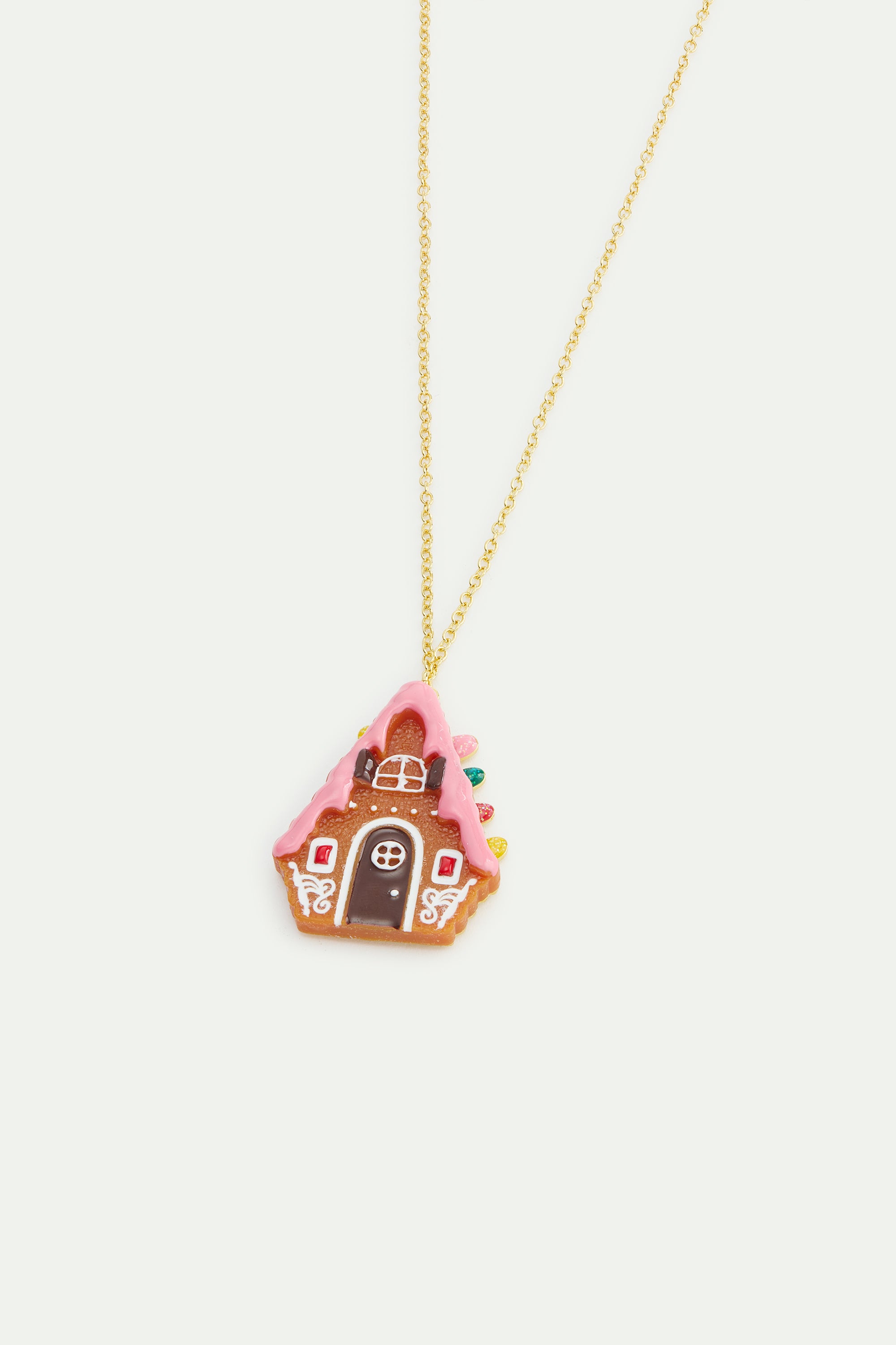 Collier pendentif maison en pain d'épices