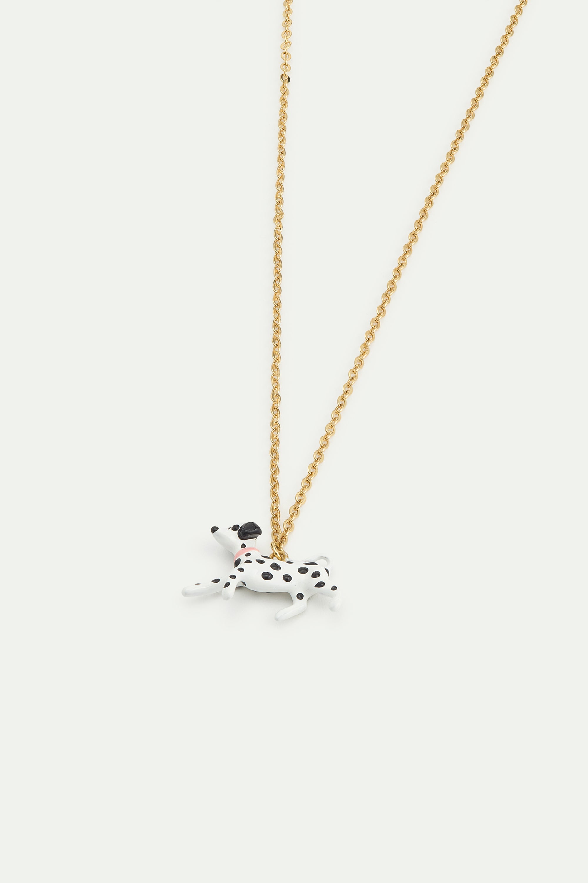 Collier pendentif dalmatien noir et blanc