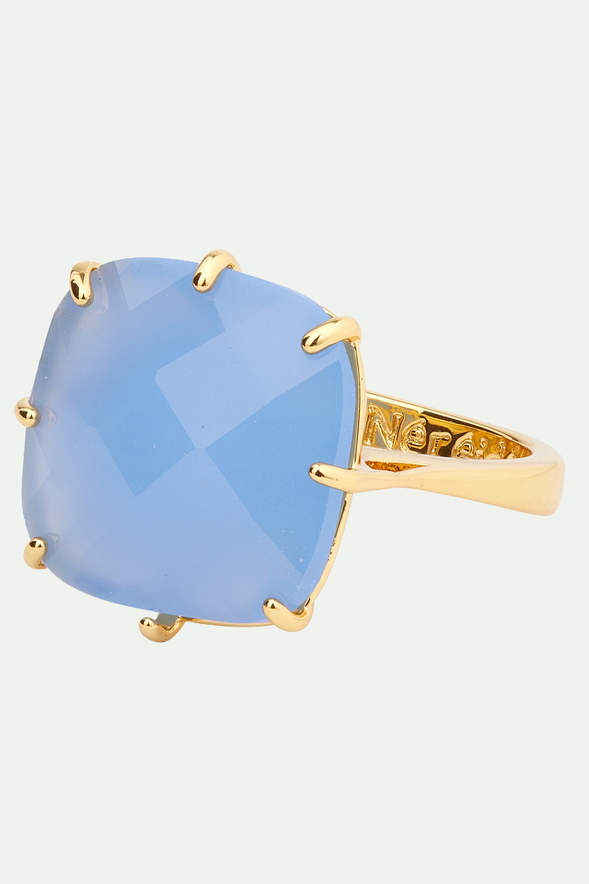 Bague solitaire carrée La Diamantine bleu ciel