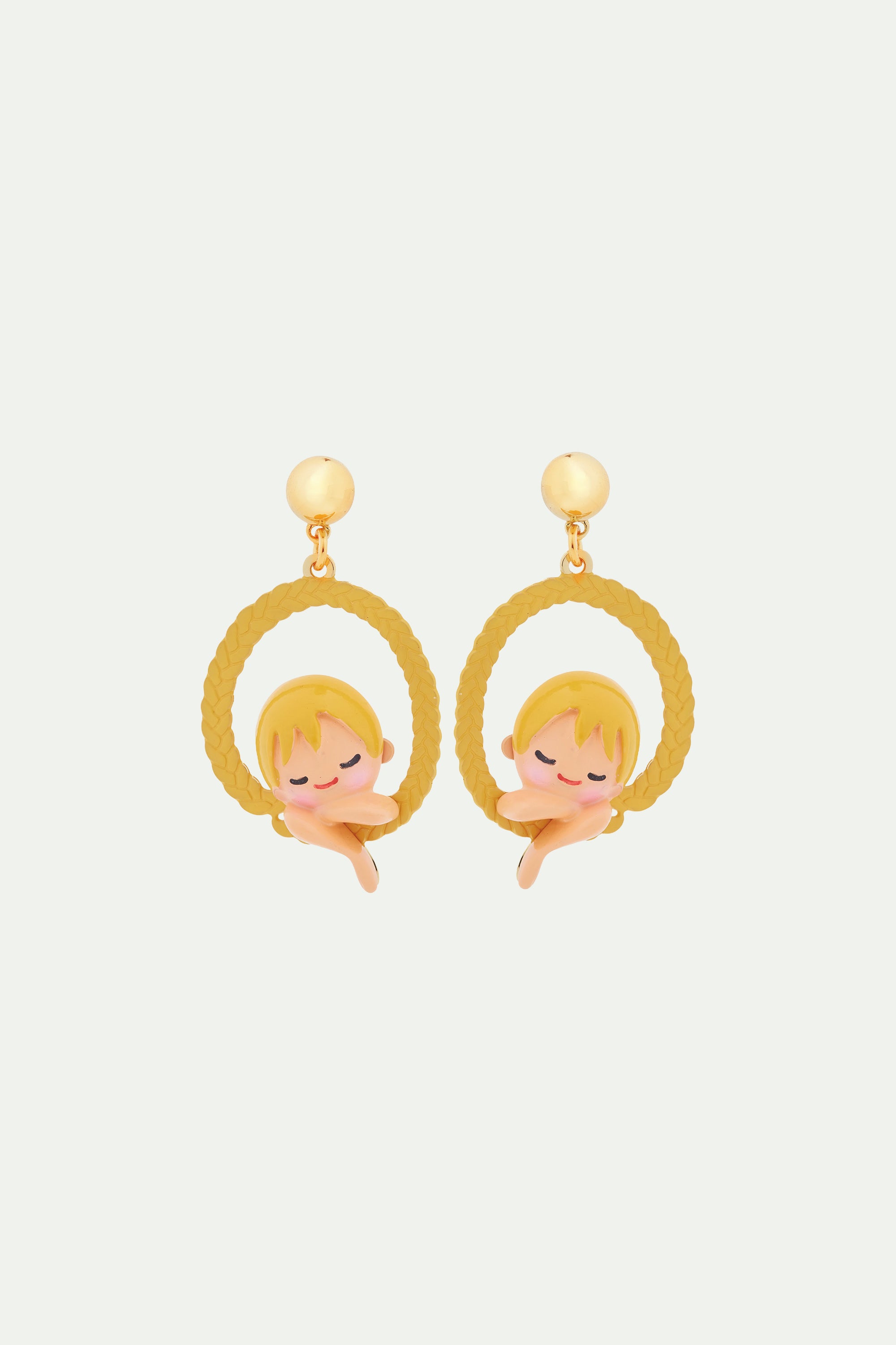 Enchanted hair princess post hoop earrings