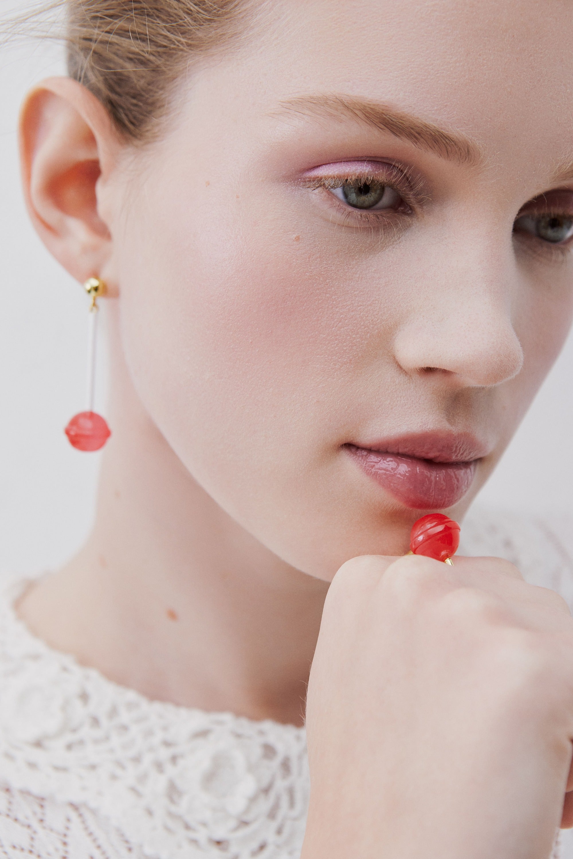 Bague ajustable sucette rose