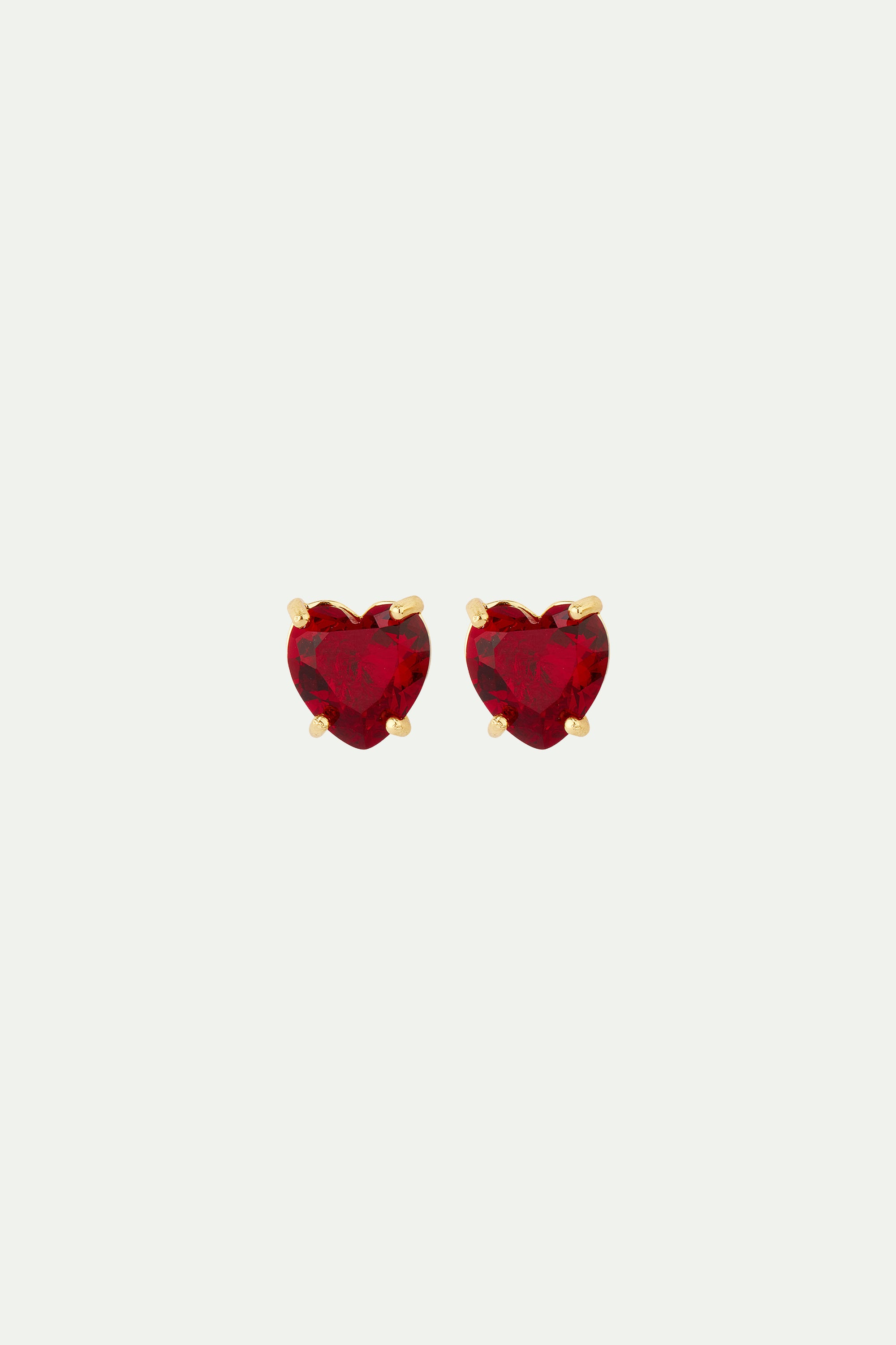 Boucles d'oreilles pierre cœur La Diamantine rouge grenat