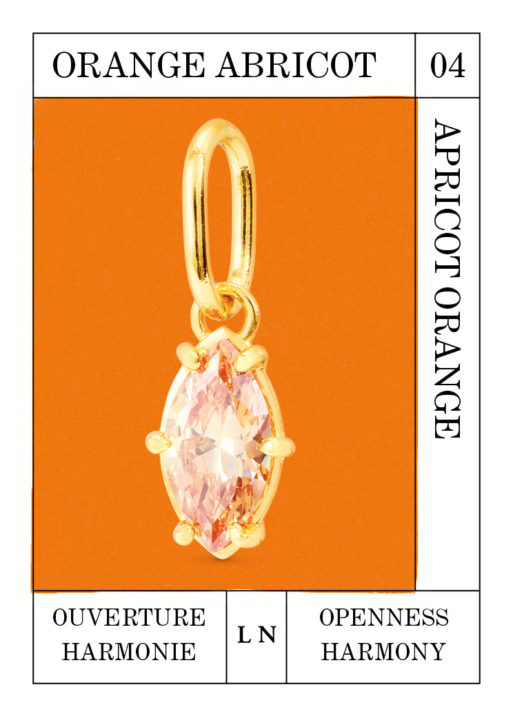 Pendentif pierre Orange Abricot, Ouverture et Harmonie - Avril