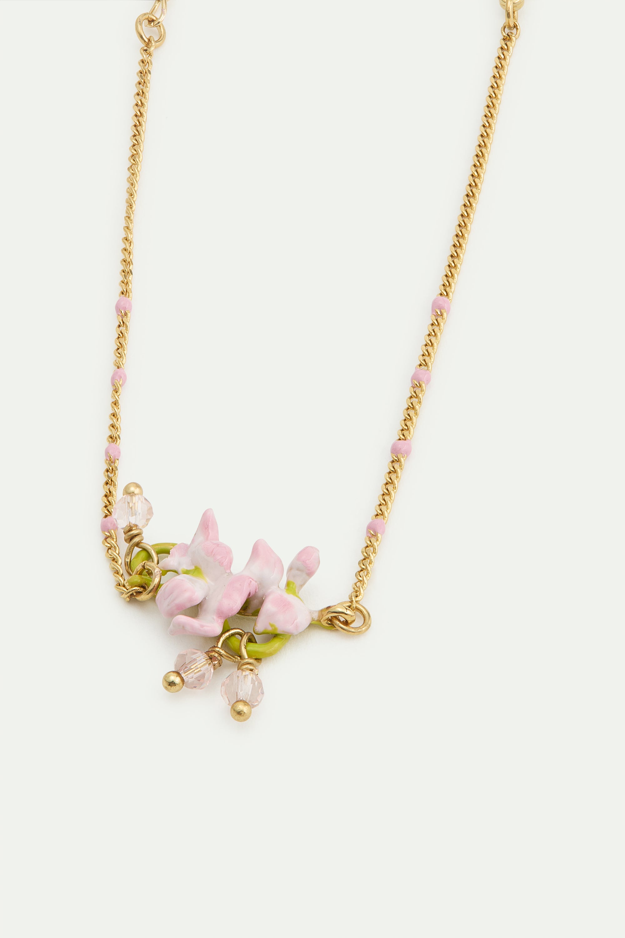 Fine bracelet pink wisteria bracelet with faceted crystal beads