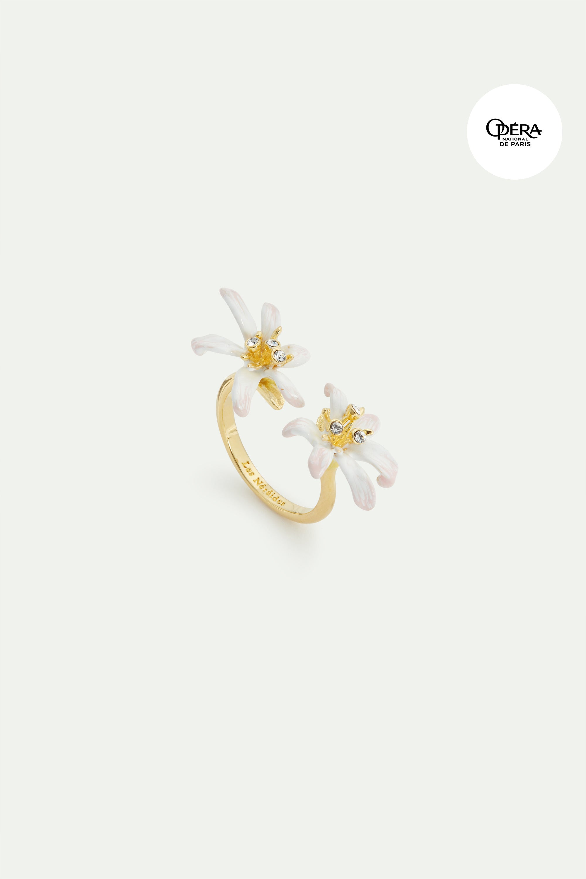 Bague fantaisie réglable fleur dorée