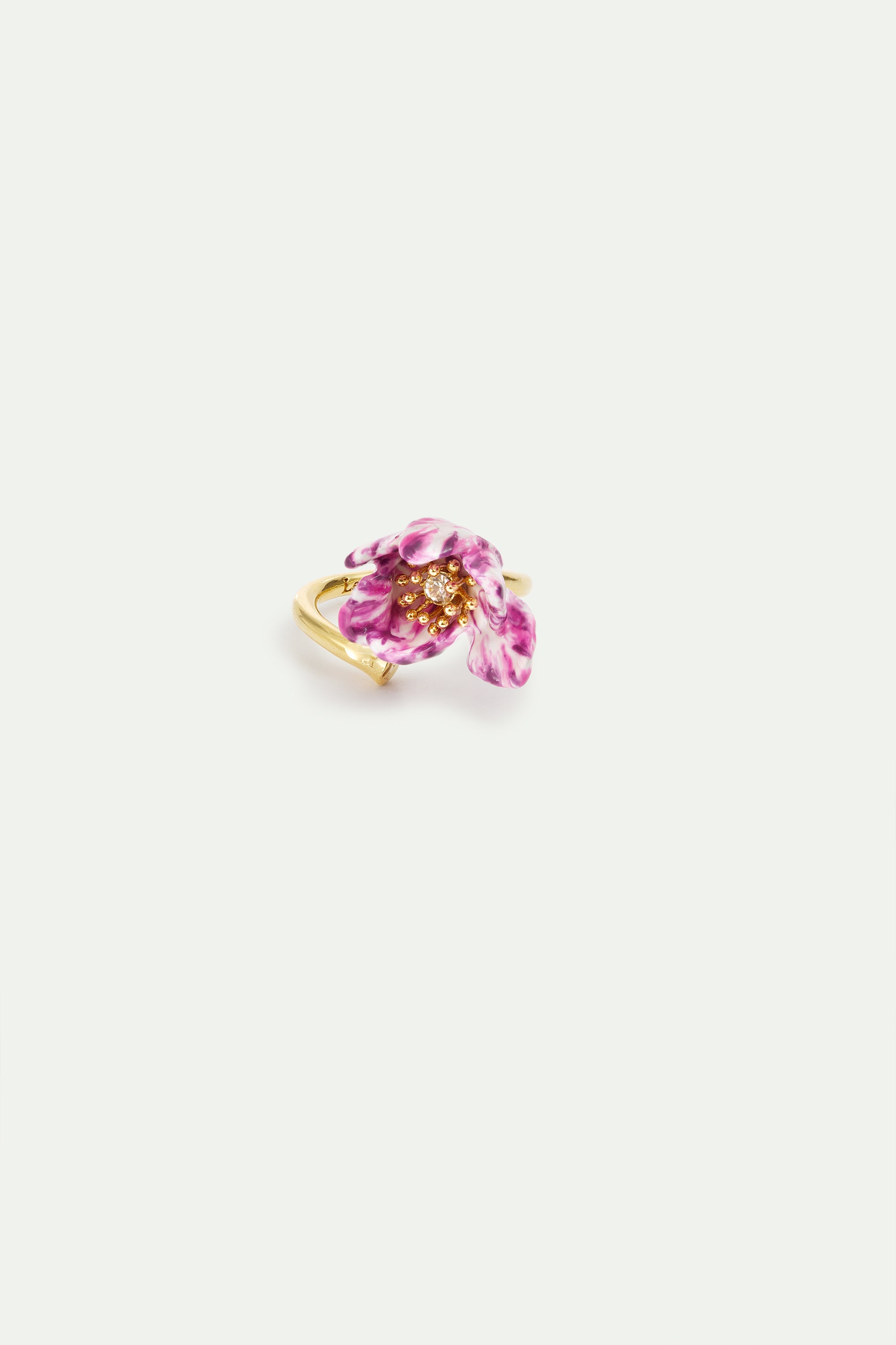 Bague ajustable tulipe violette