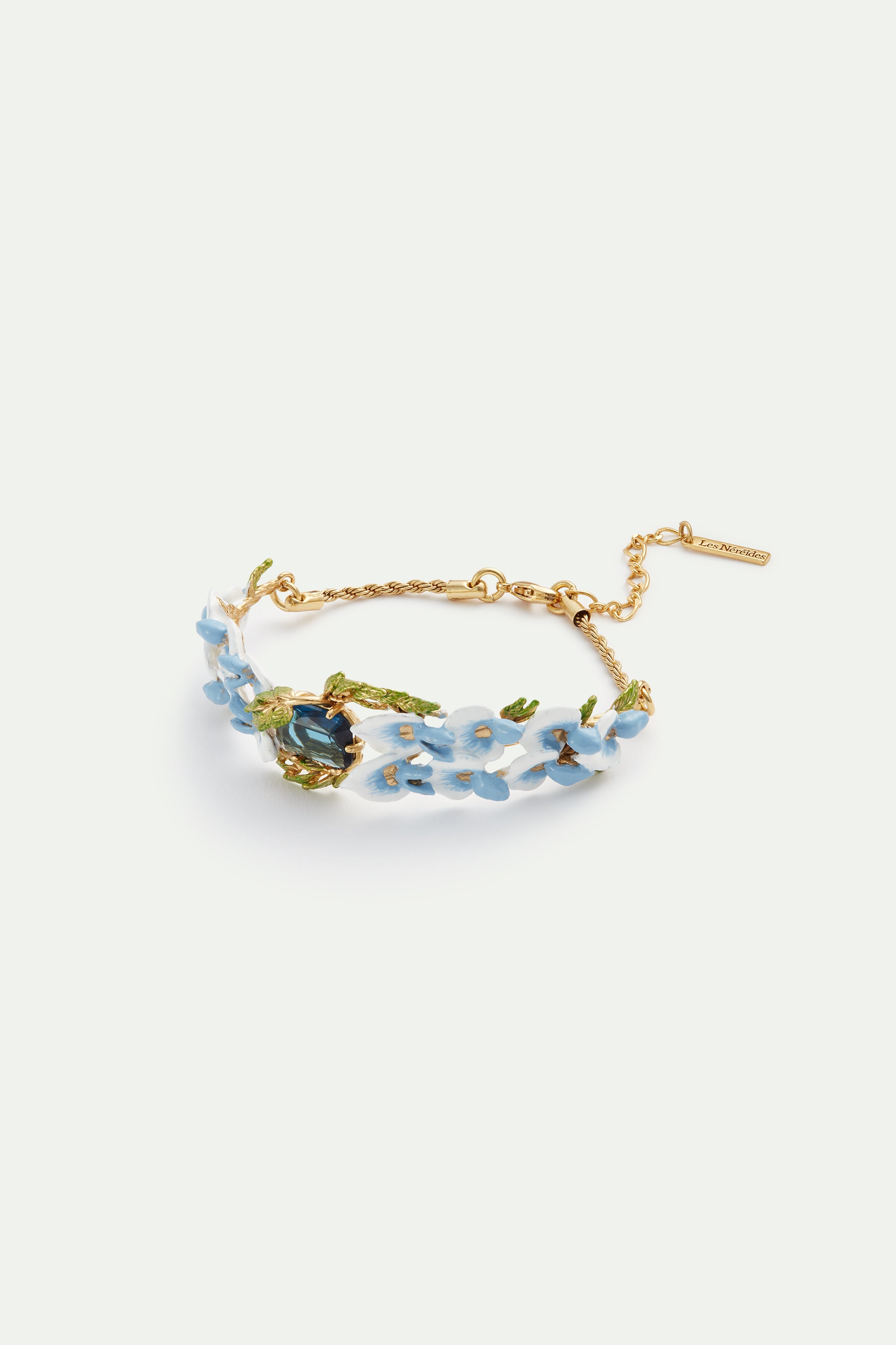 Wisteria and blue square facet stone bracelet Wisteria and blue square facet stone bracelet