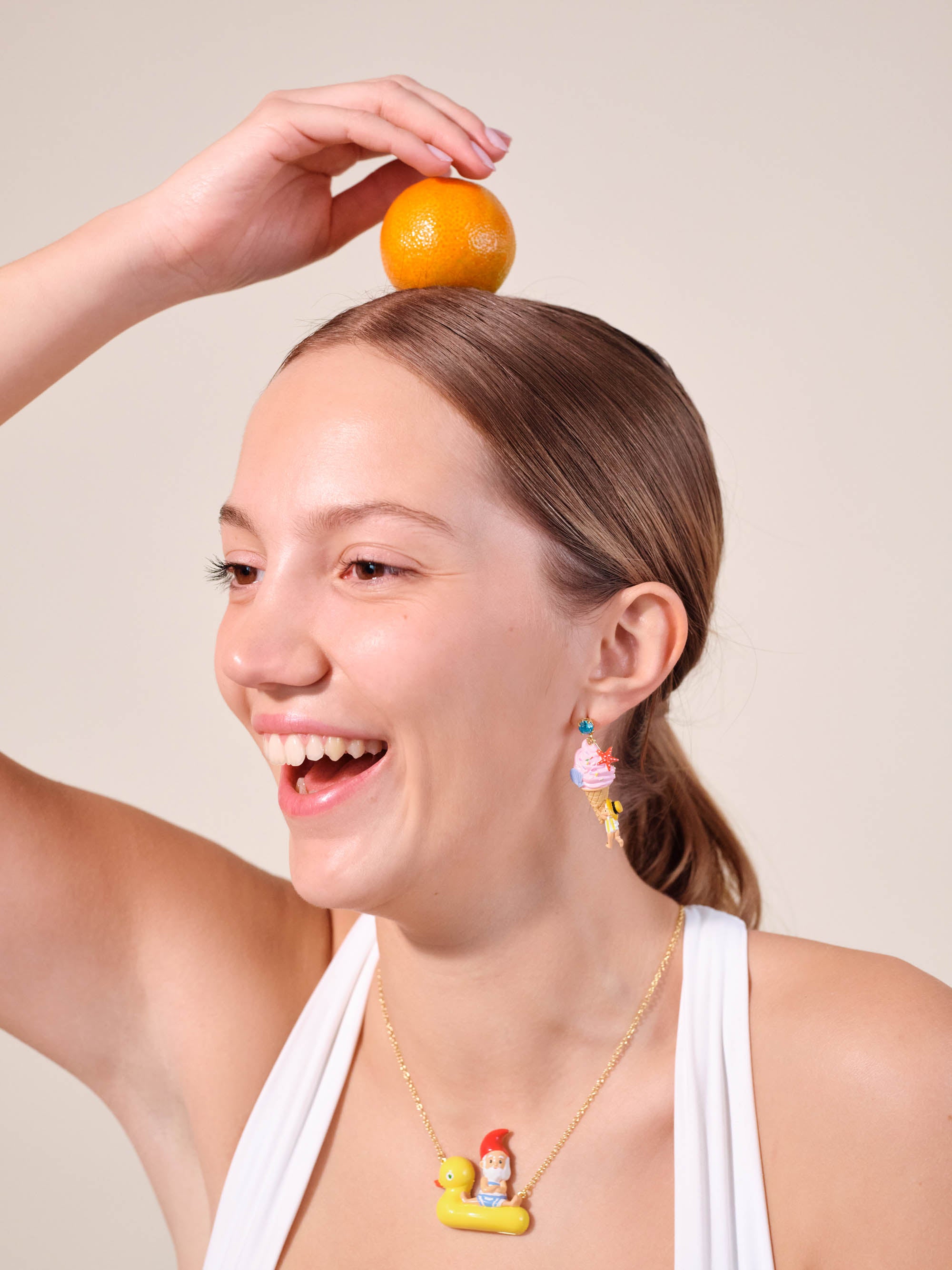 Gelato, seashell and garden gnome earrings