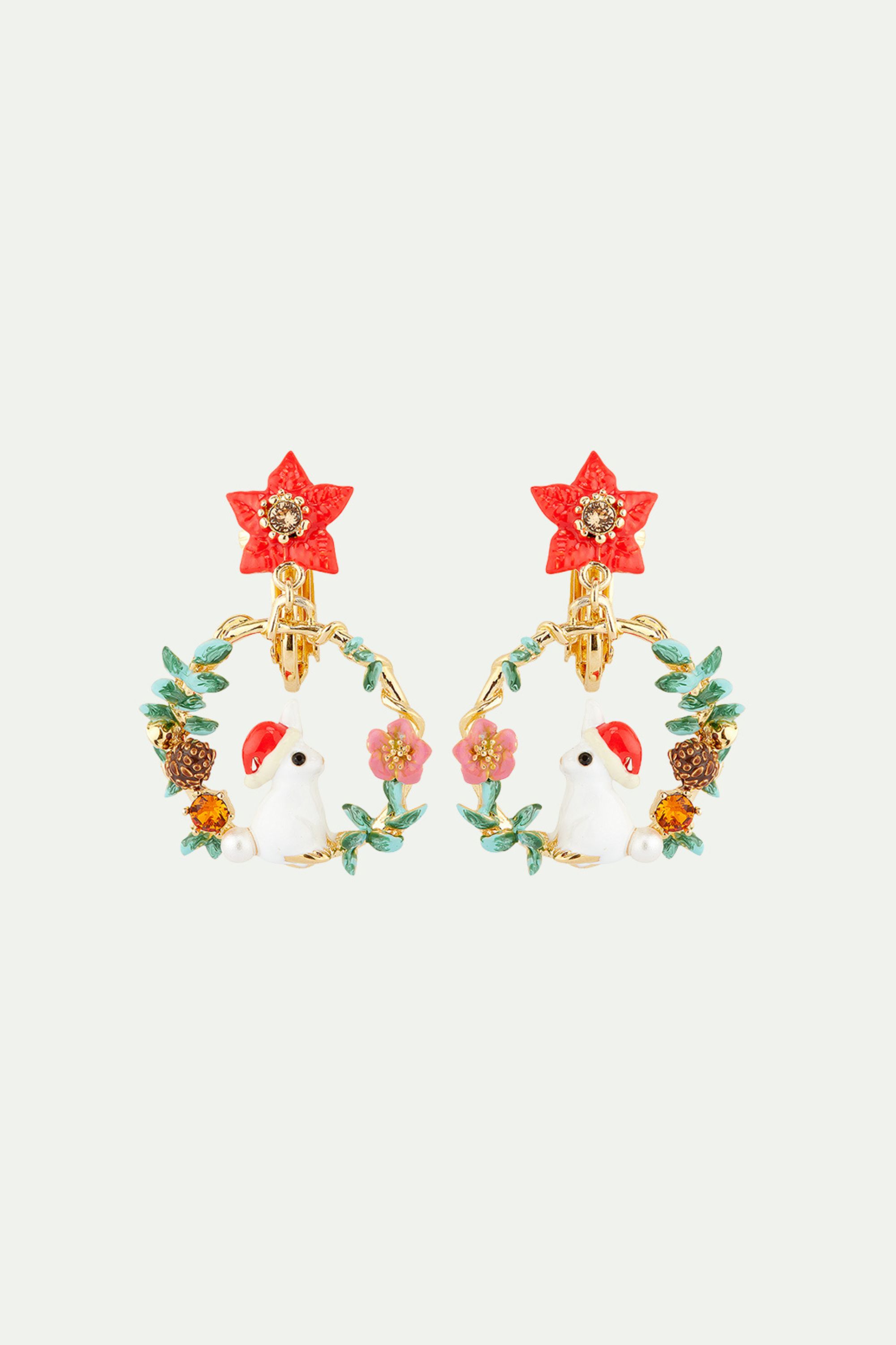 Créoles Tiges Lapin et Poinsettia