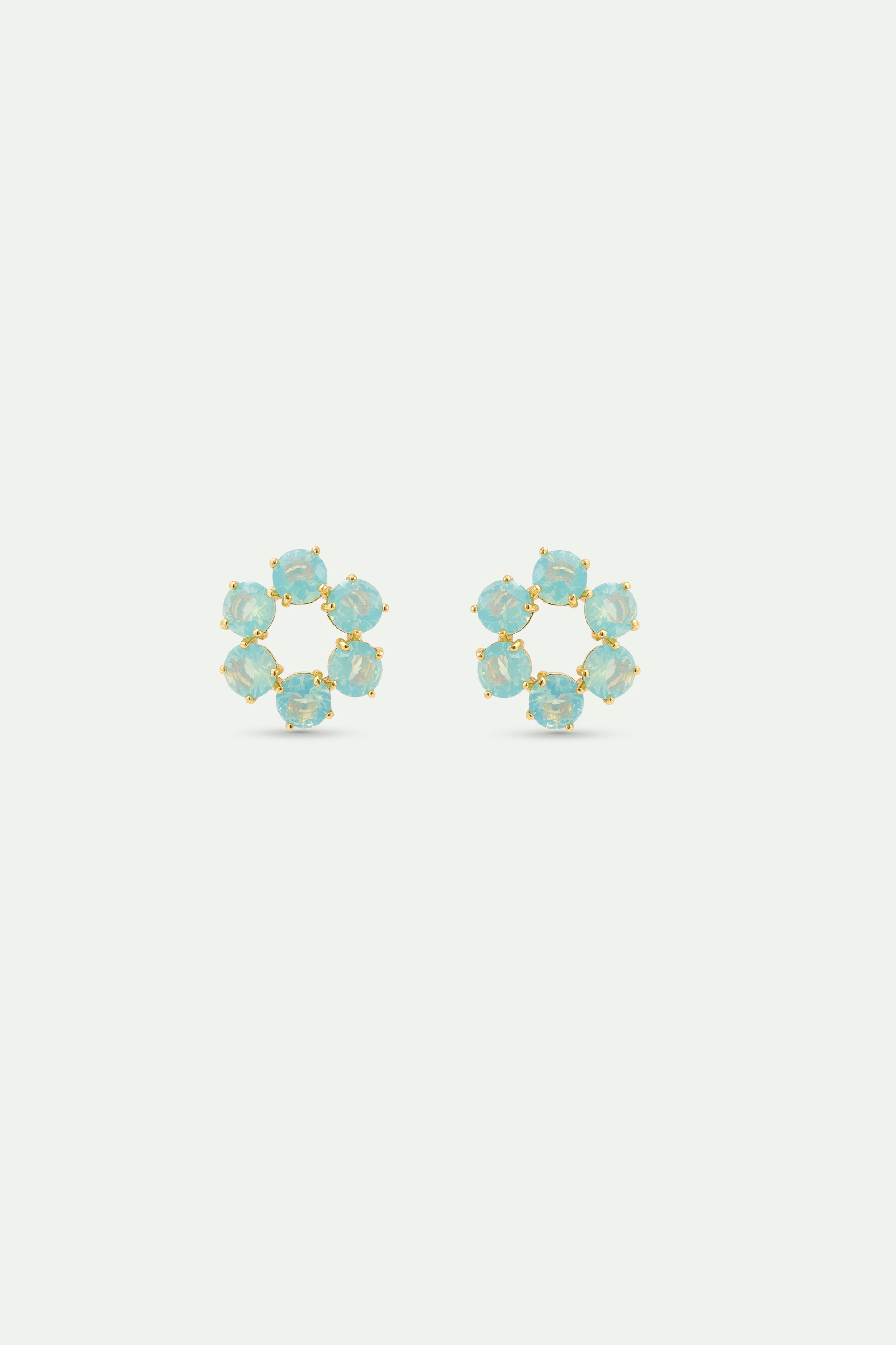 Boucles d'oreilles six pierres Bleu Glacier