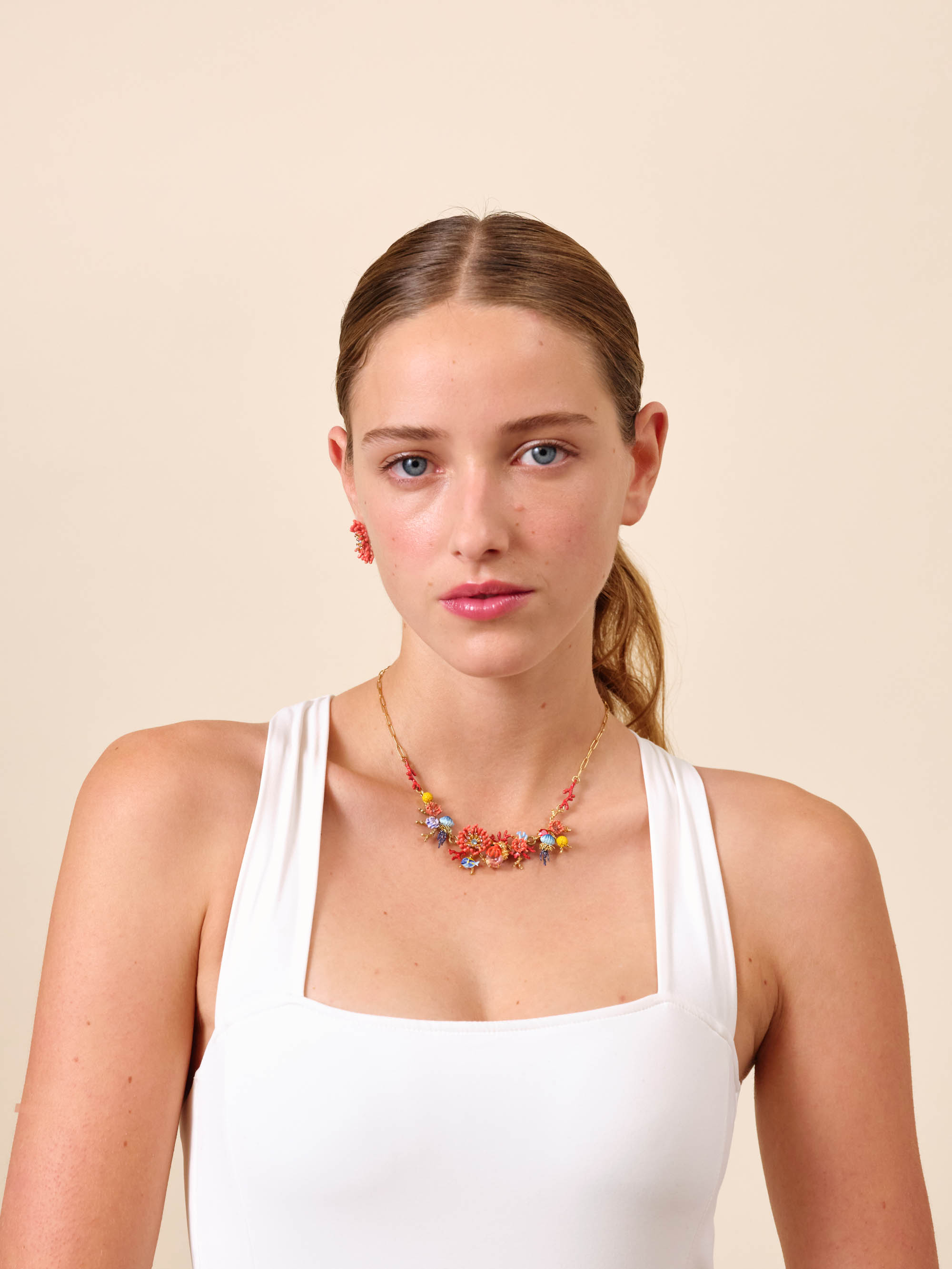 Collier plastron fond marin