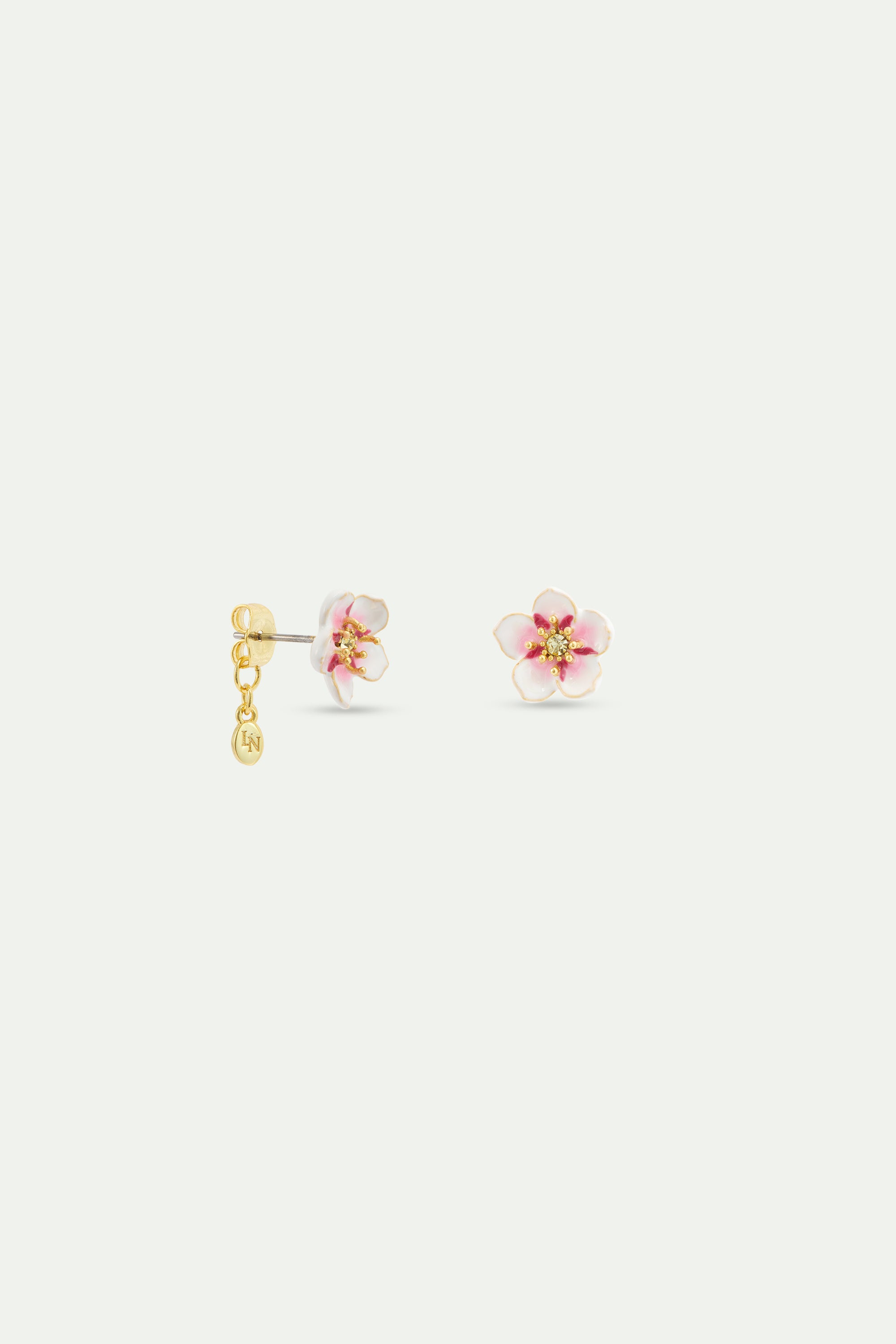 Mini white cherry blossom post earrings