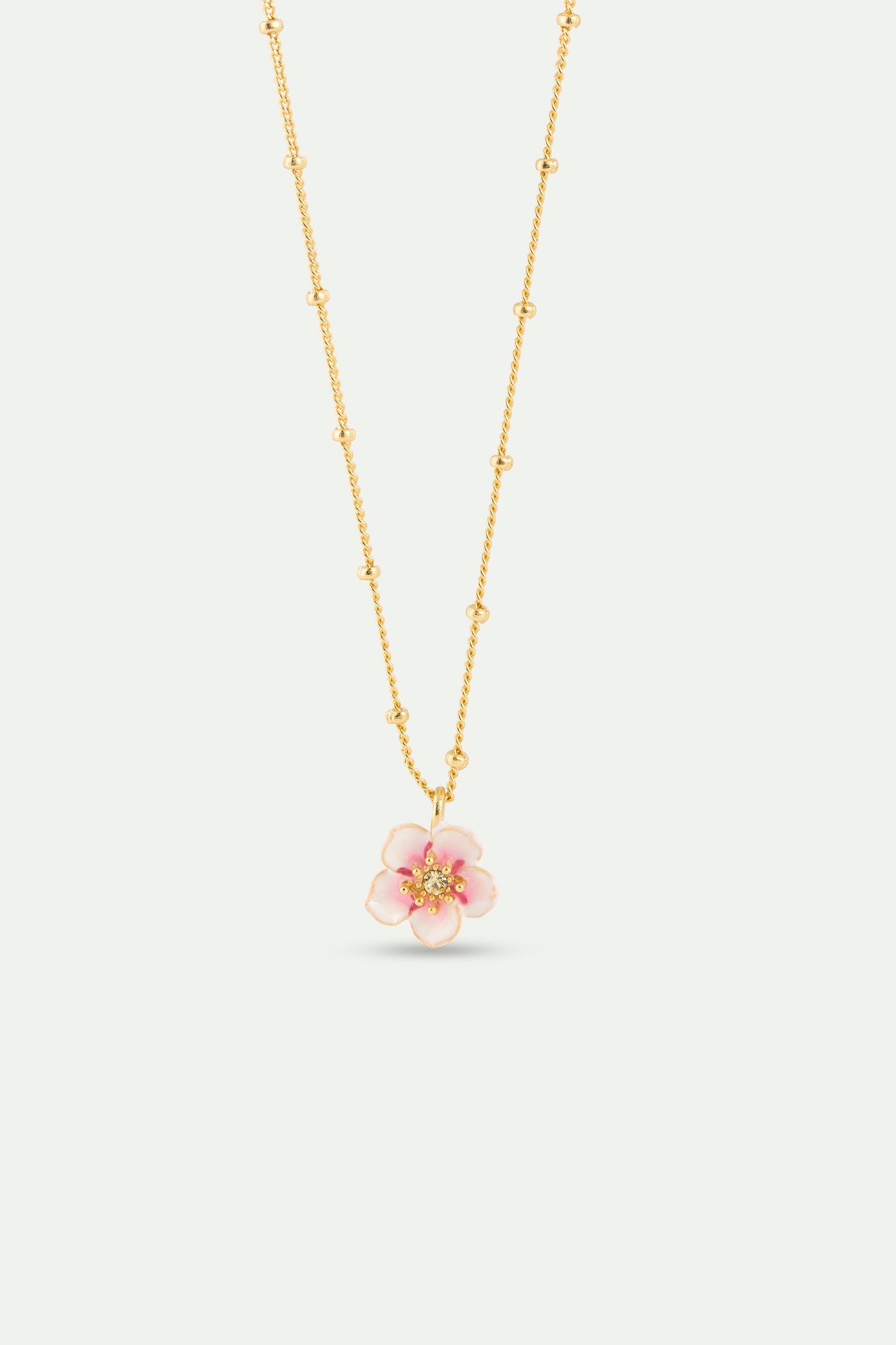 Collier pendentif mini fleur blanche de cerisier