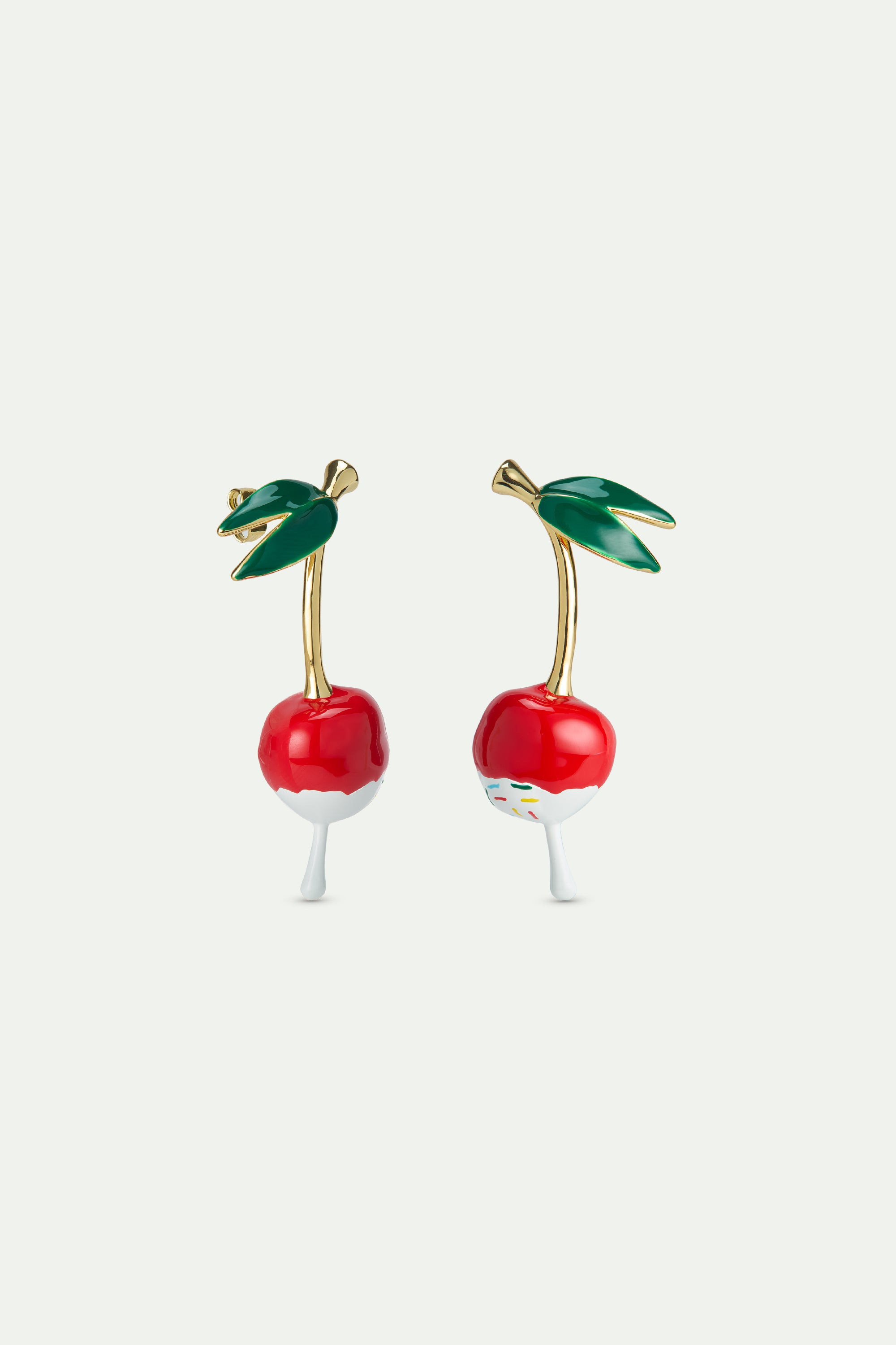 Cherry and whipped cream earrings