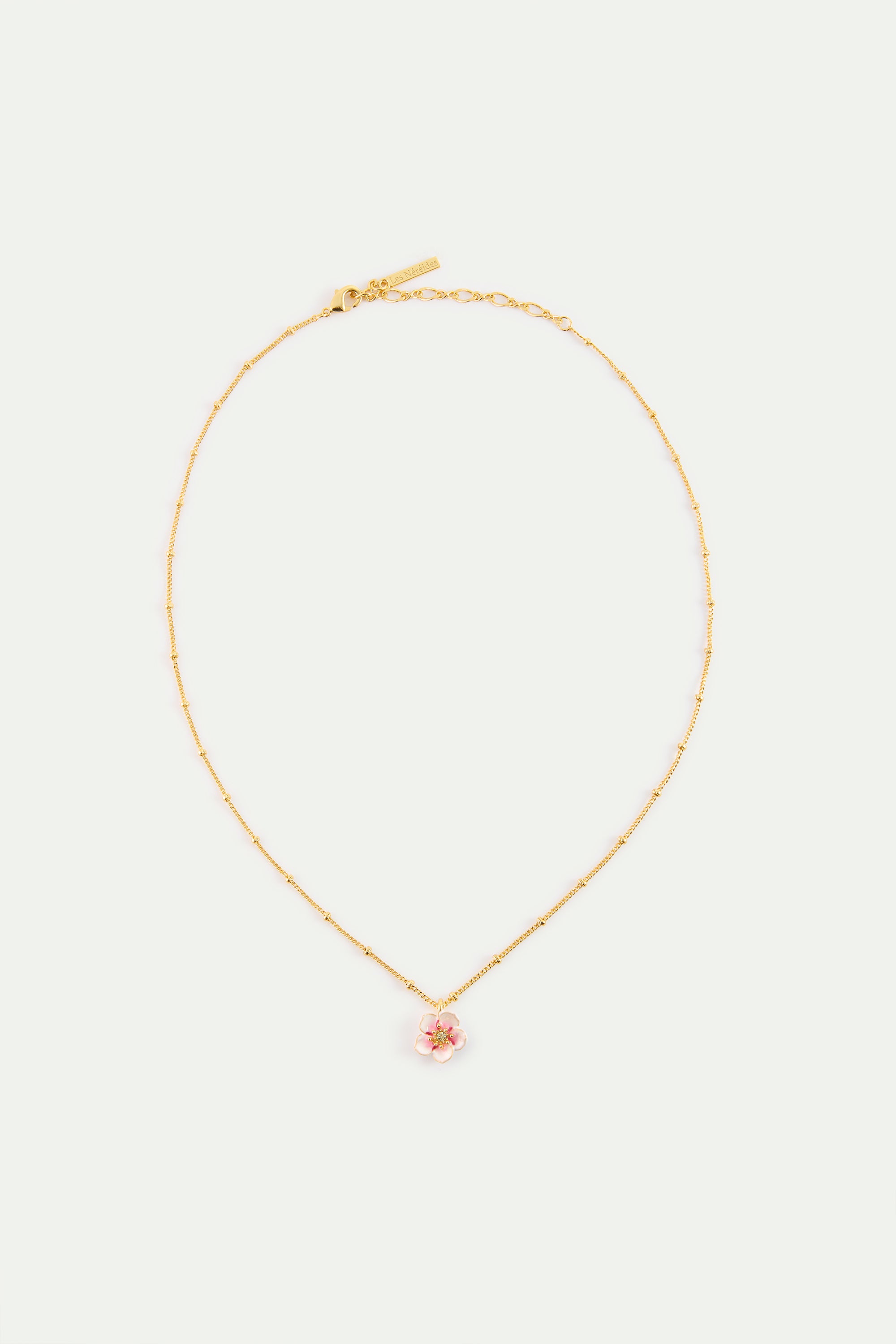 Collier pendentif mini fleur blanche de cerisier