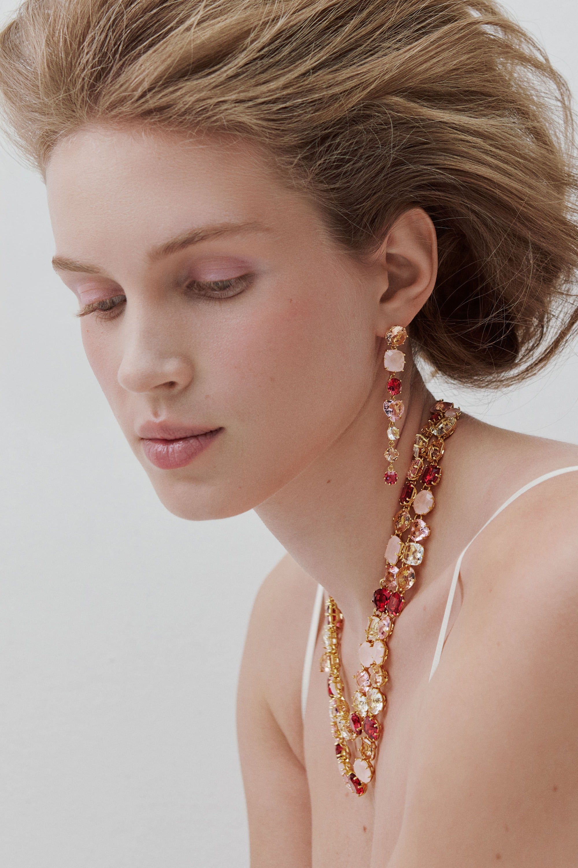 Boucles d'oreilles pendante La Diamantine Rosa Centifiola