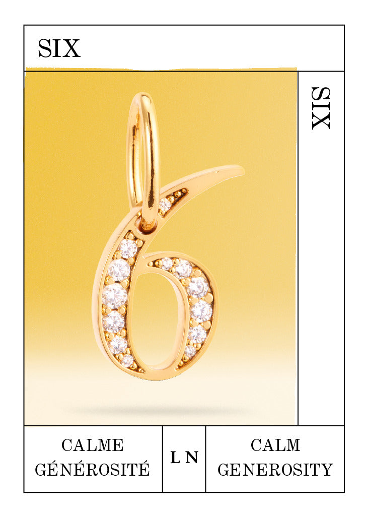 Number 6 pendant, calm and generosity
