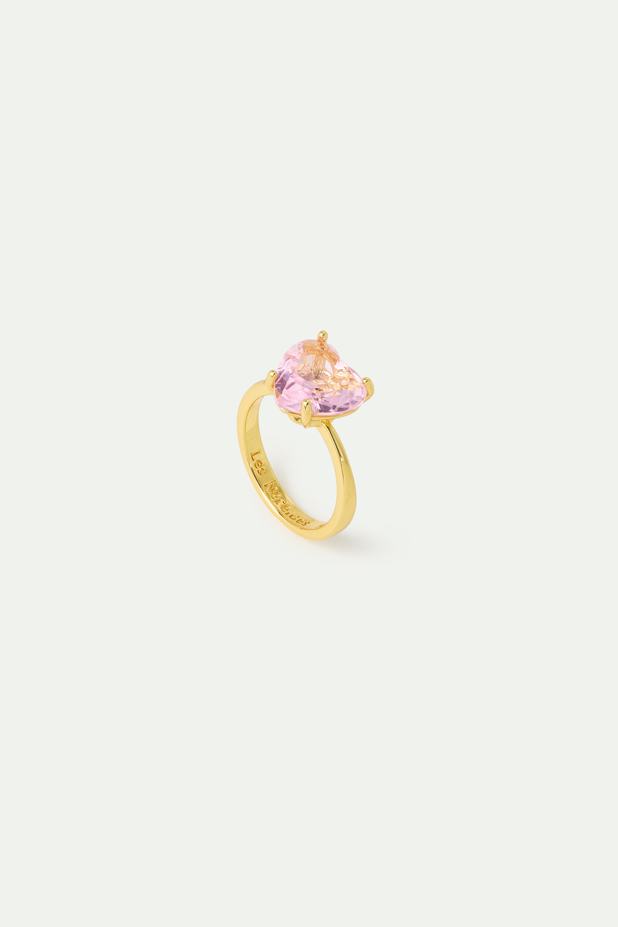 Light pink Diamantine heart-shaped ring