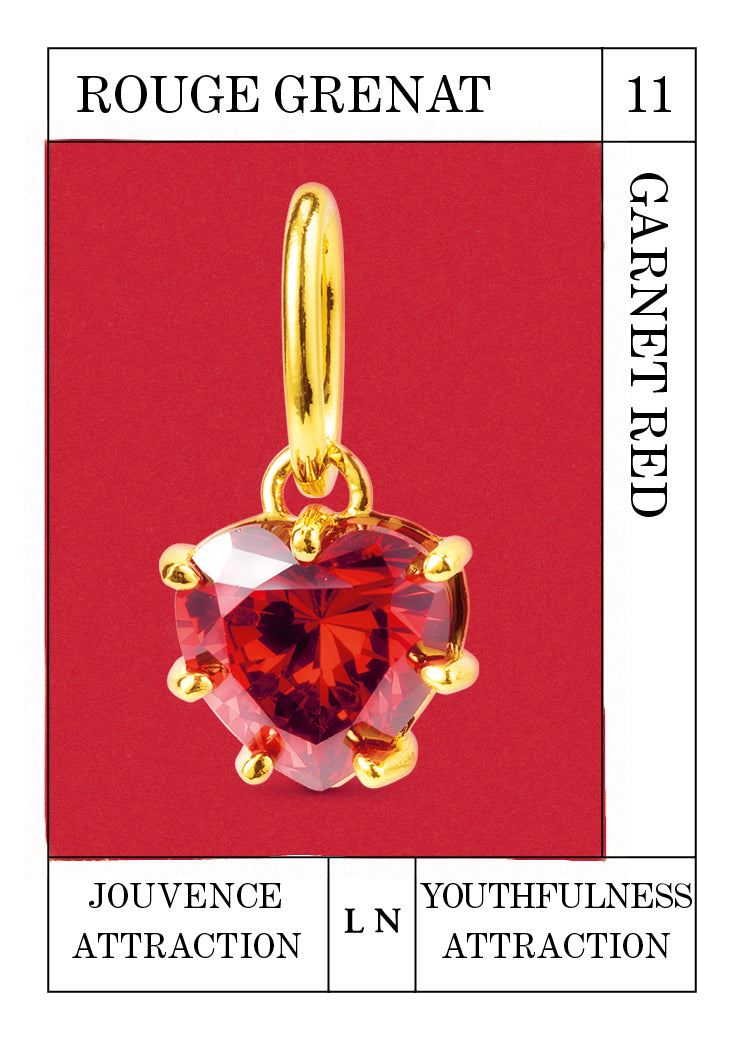 Pendentif Rouge Grenat, Jouvence et Attraction - Novembre