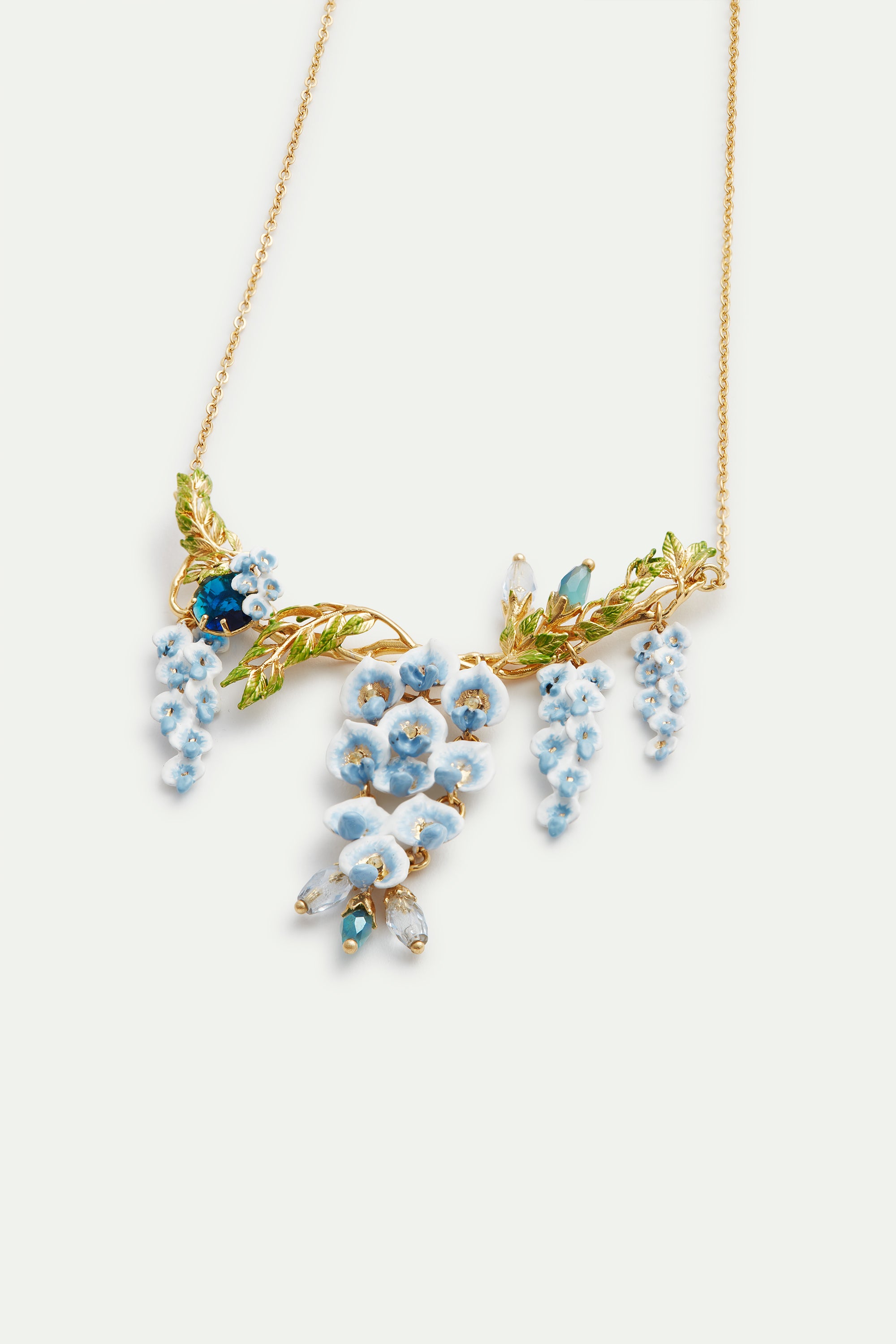Collier plaston fleurs de glycines