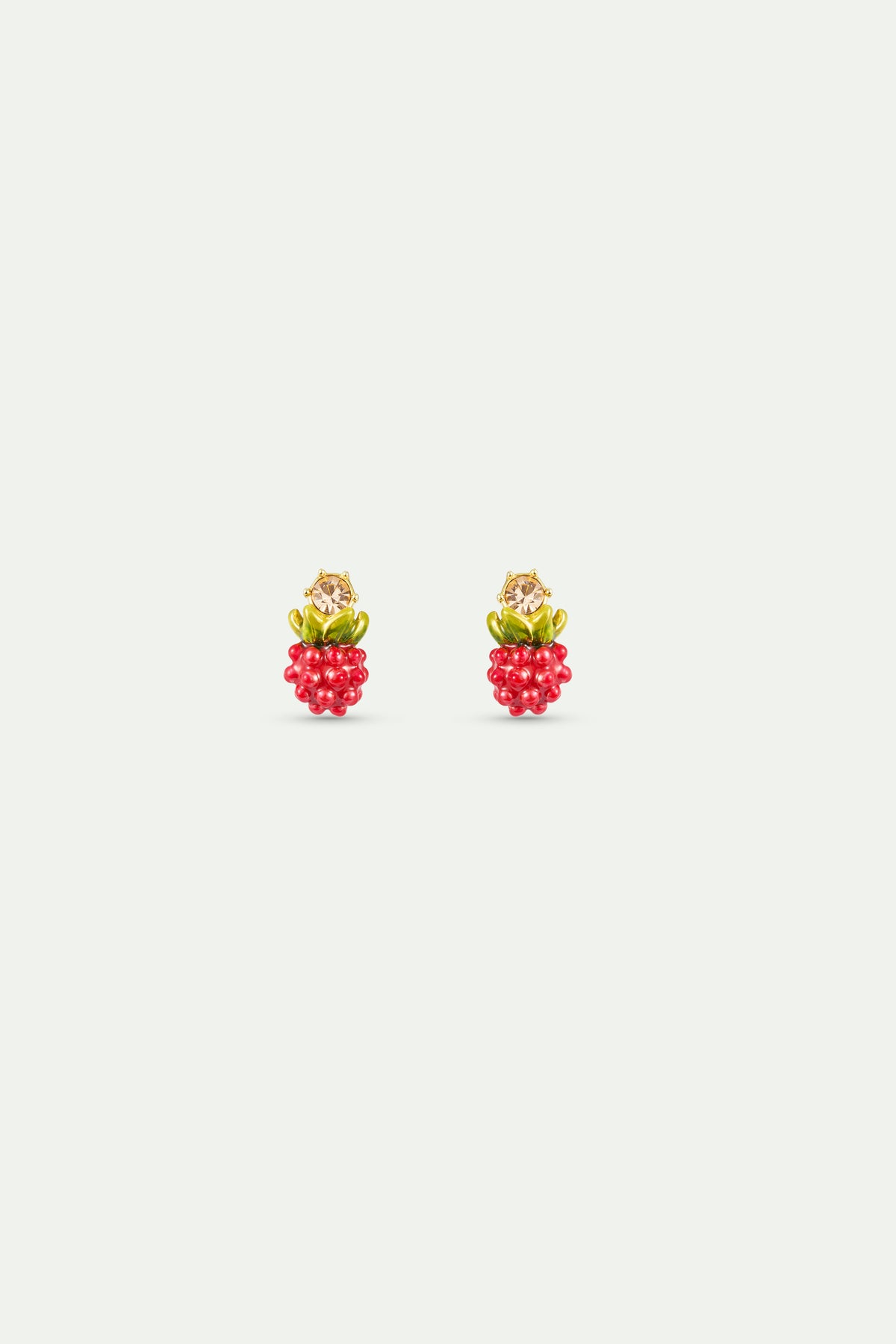 Boucles D'Oreilles à Pince 3 Rangs Torsadés - Pierre Rouge Cernée Métal Doré - Jamais Portées (Occasion?)
