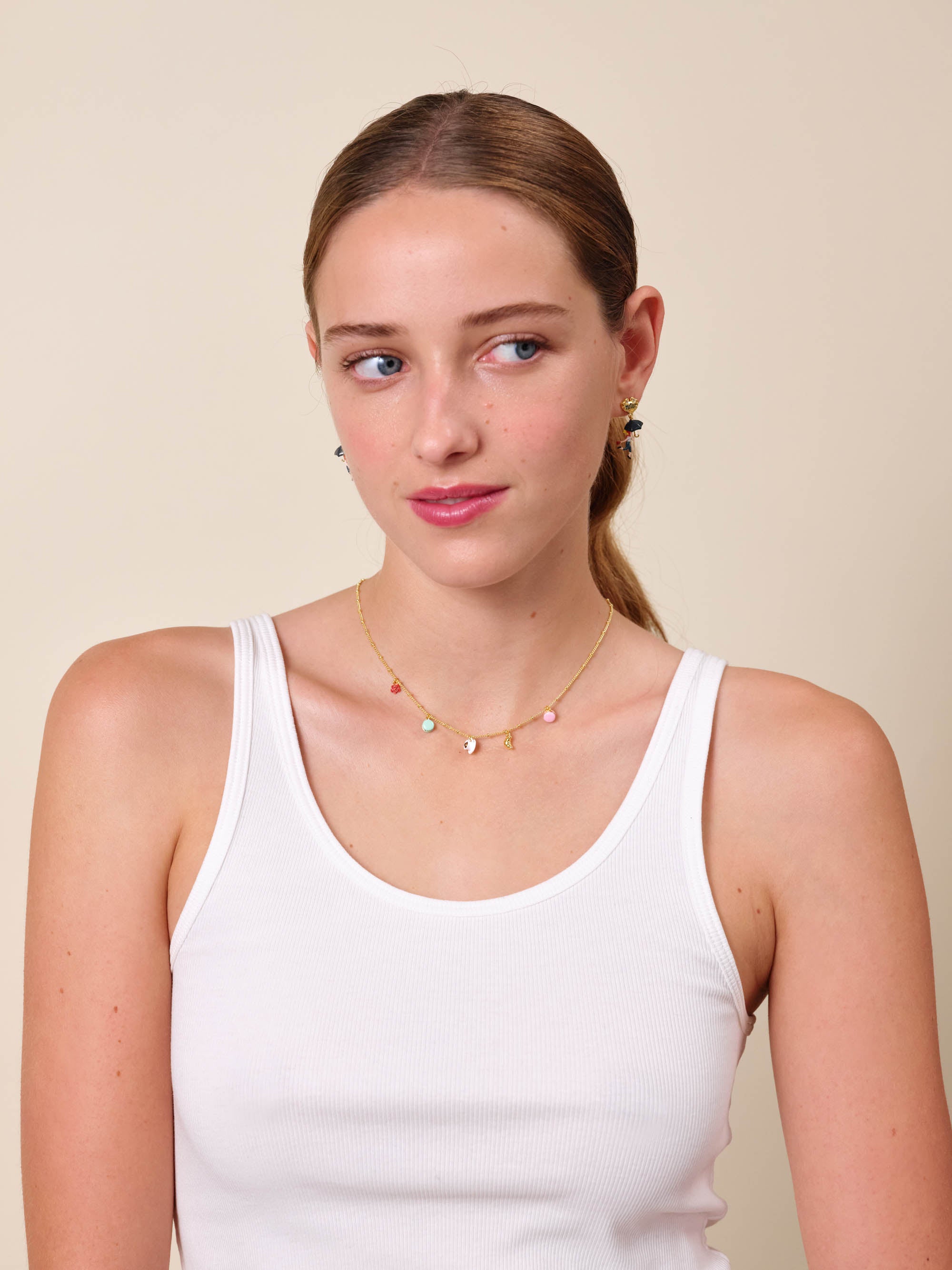 Parisian symbols charm necklace