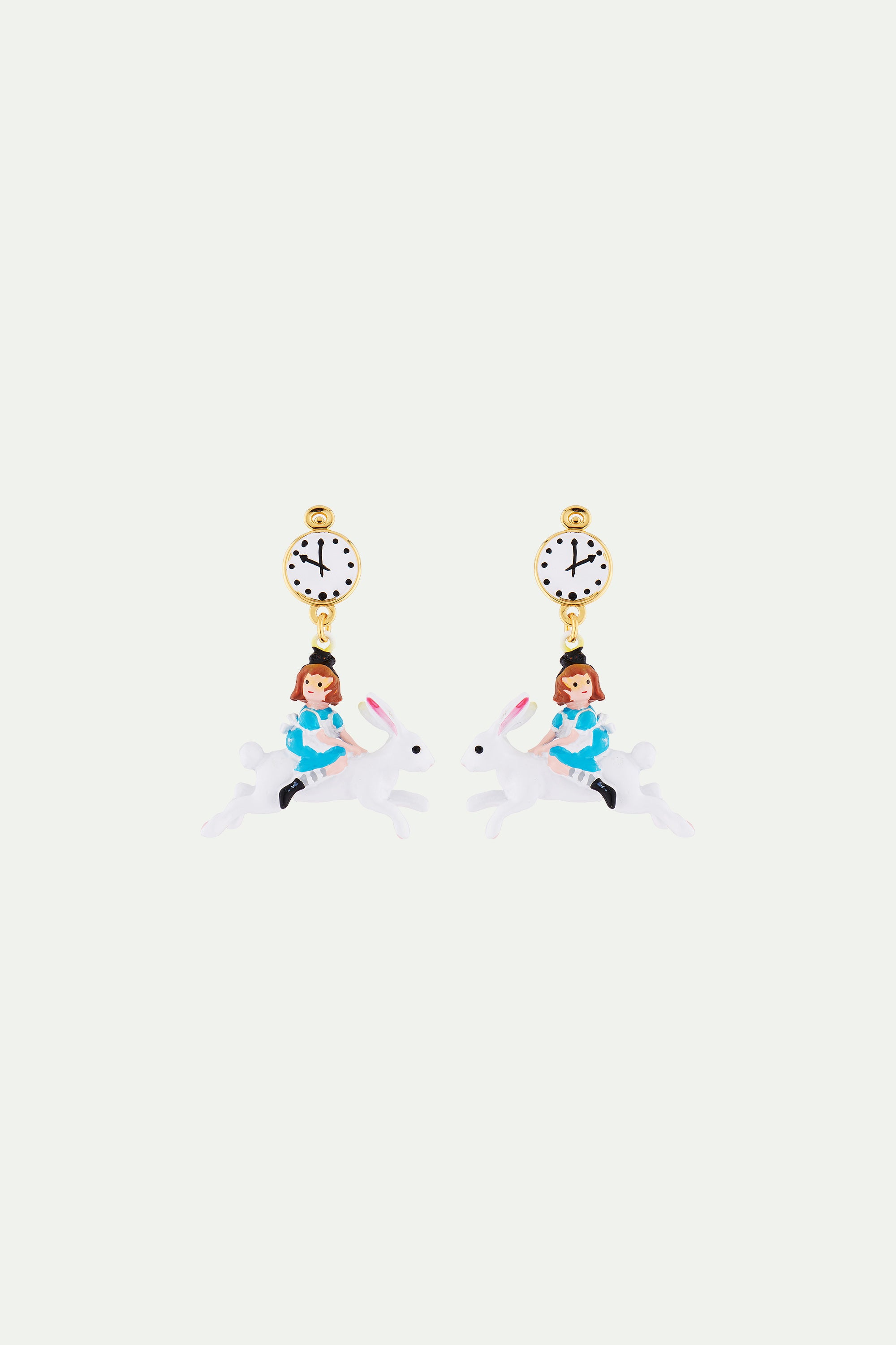 Alice on the White Rabbit Stud Earrings