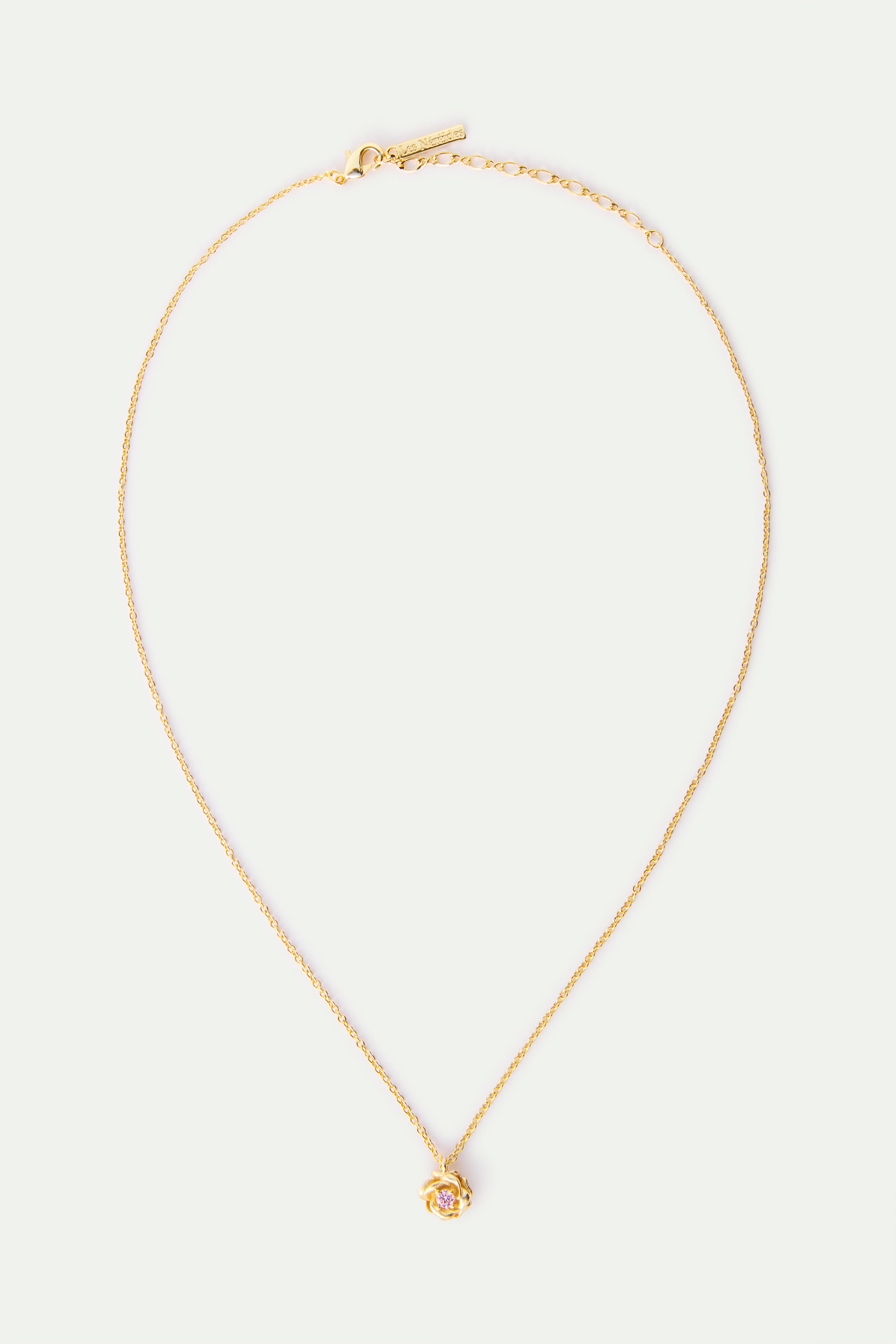 Collier pendentif rose dorée Mona Lisa et cristal rose