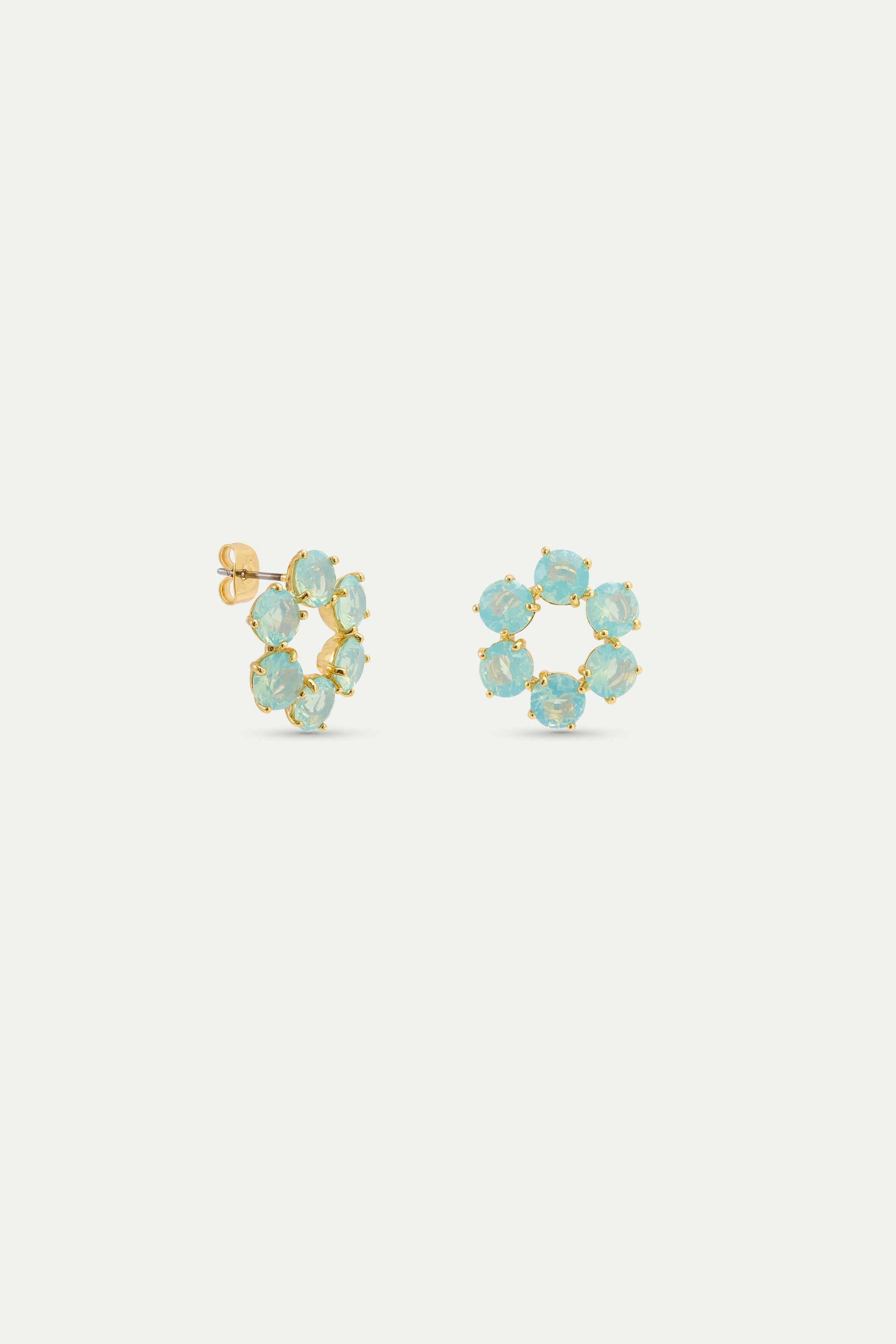 Boucles d'oreilles six pierres Bleu Glacier