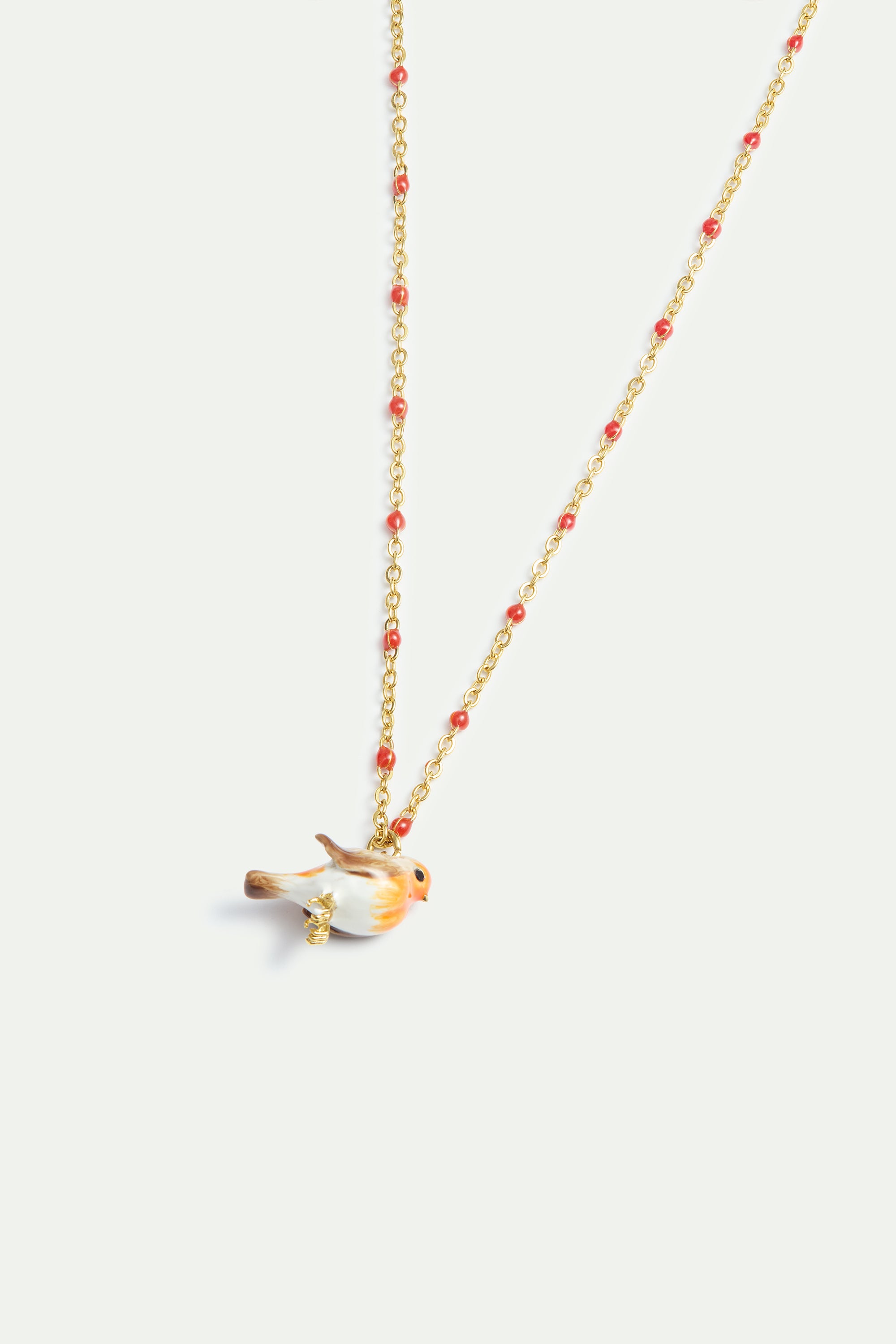 Collier pendentif rouge-gorge