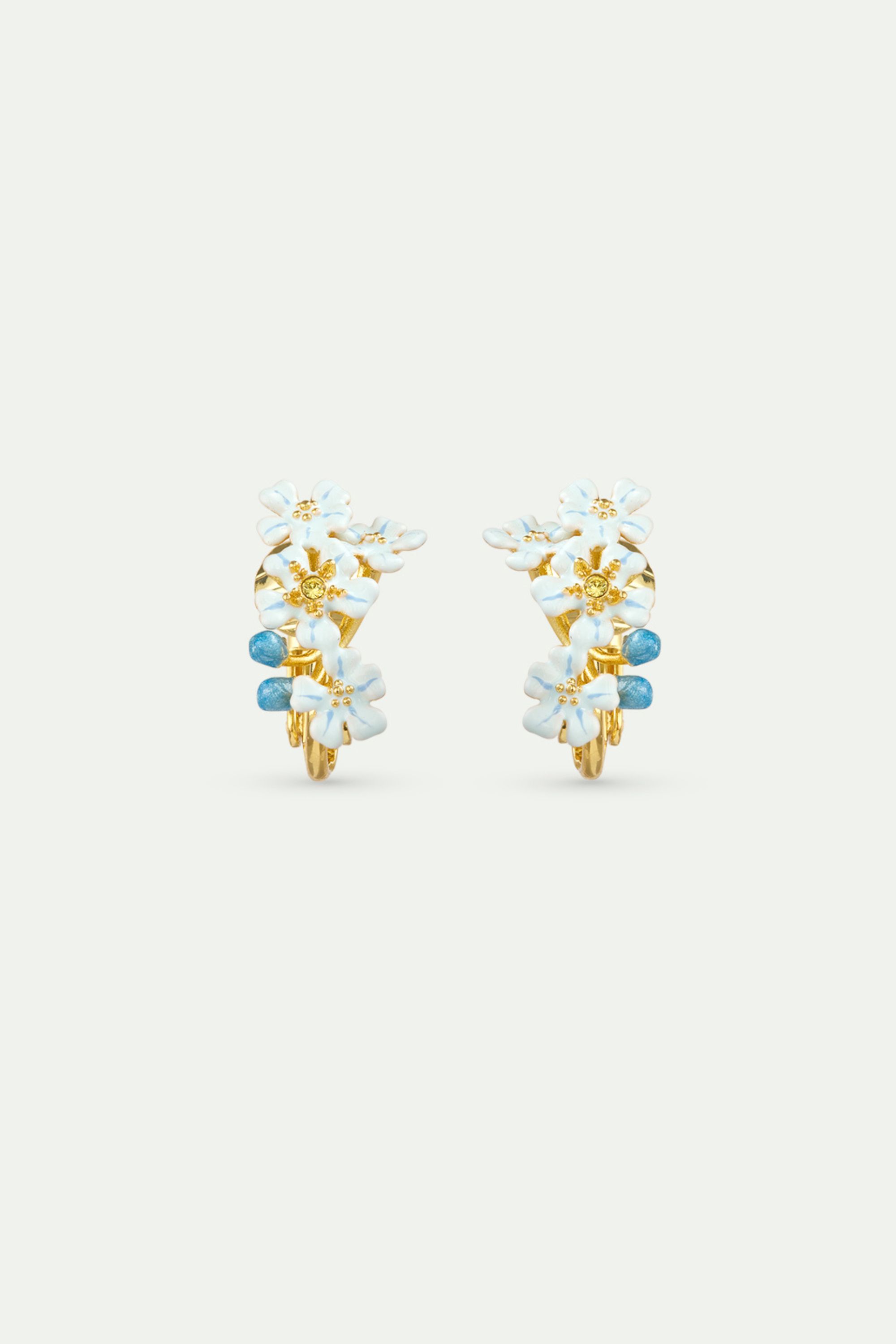 Boucles d'oreilles myosotis bleus