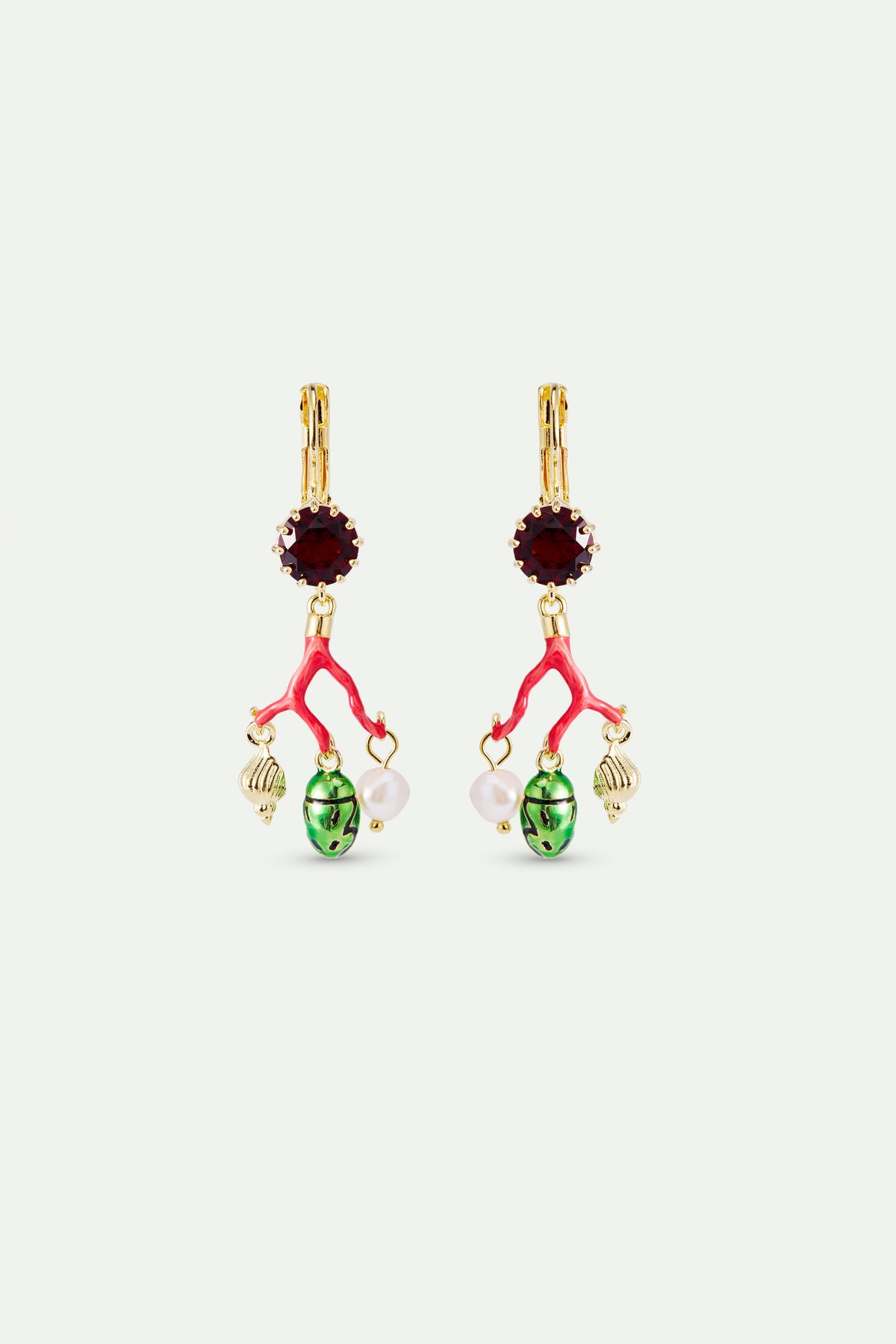 Boucles d'oreilles uniques en corail rouge - Monte Cristo Boucles d'oreilles uniques en corail rouge - Monte Cristo