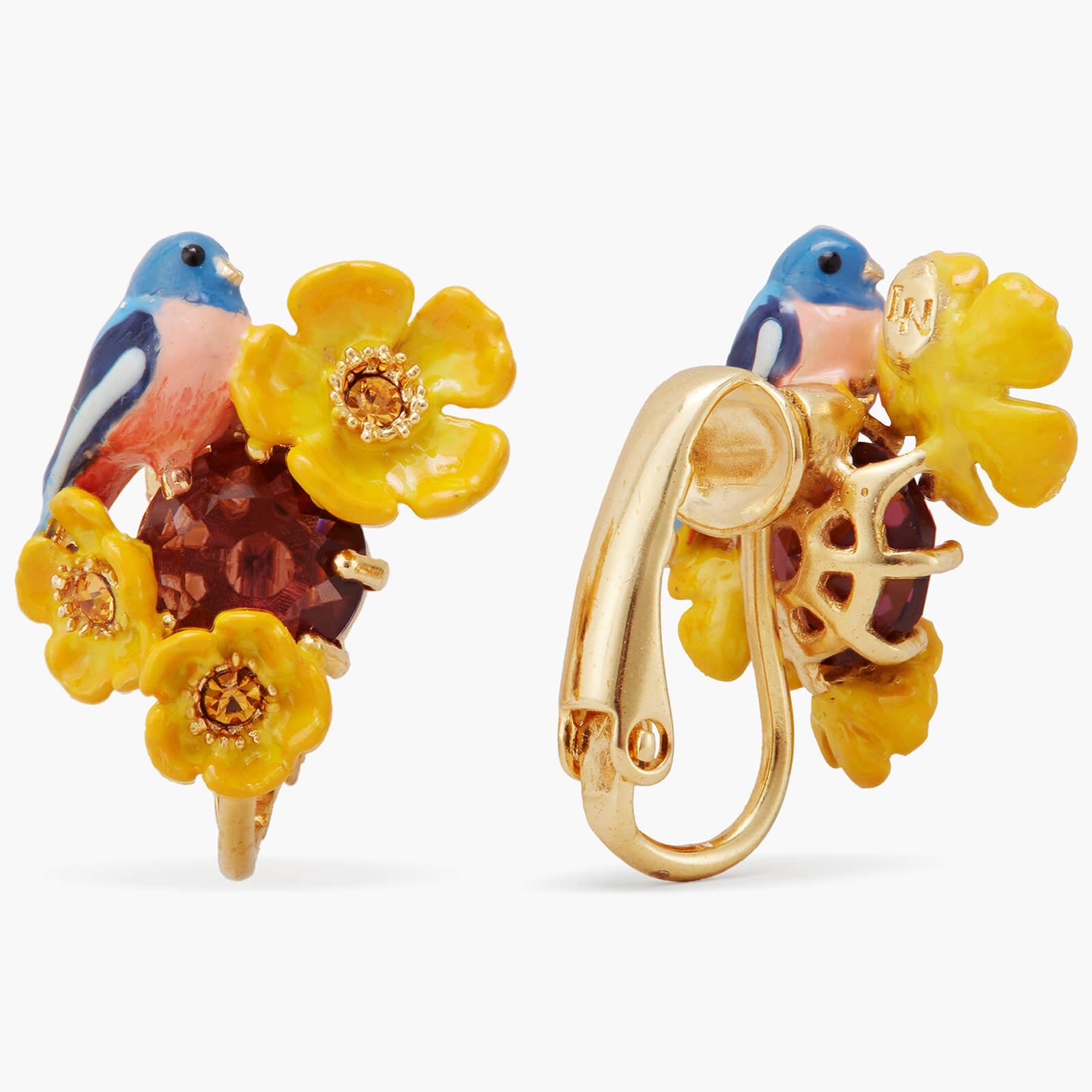Boucles d'oreilles clip oiseaux