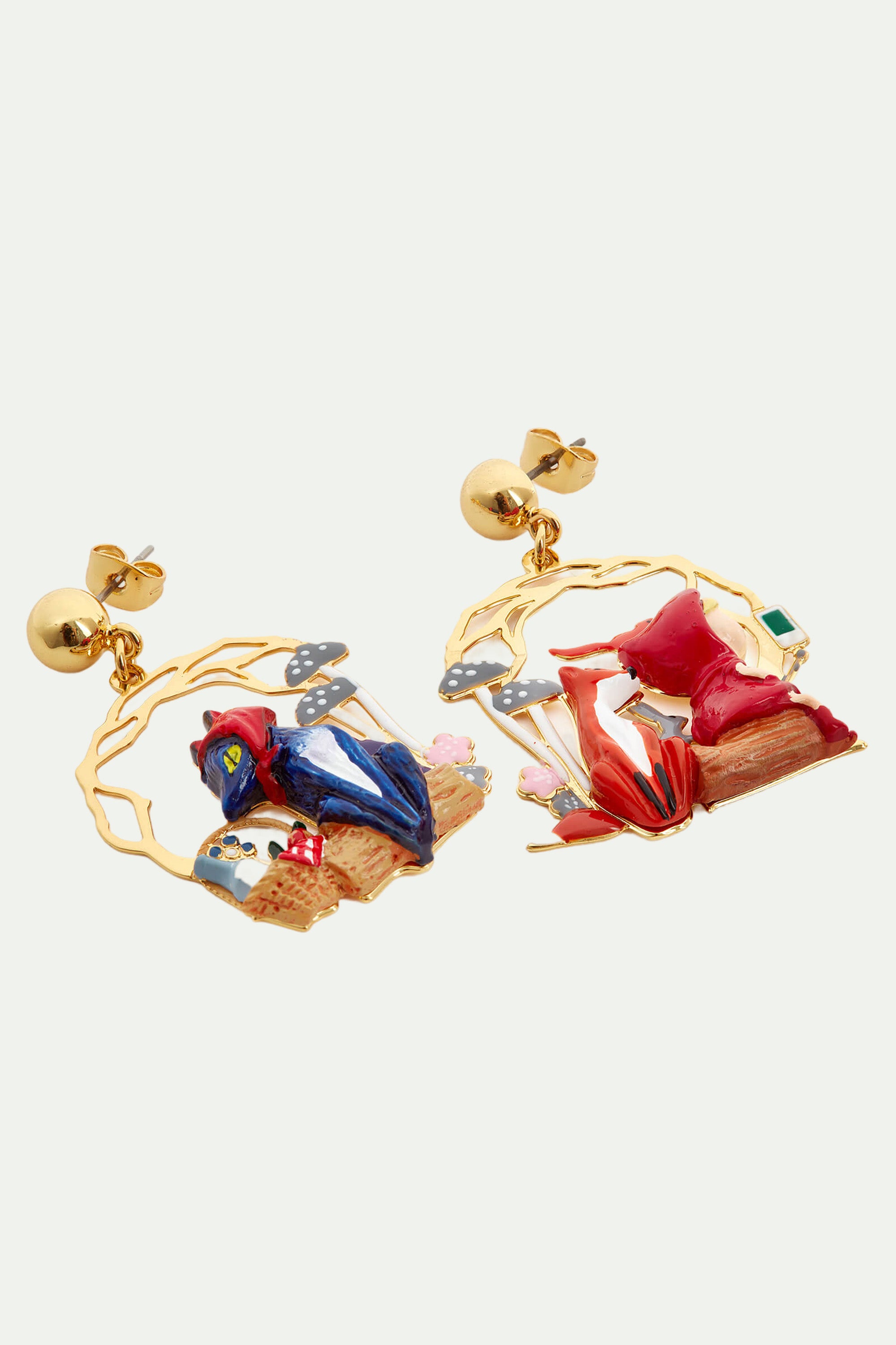 Boucles d'oreilles pique-nique le petit chaperon rouge