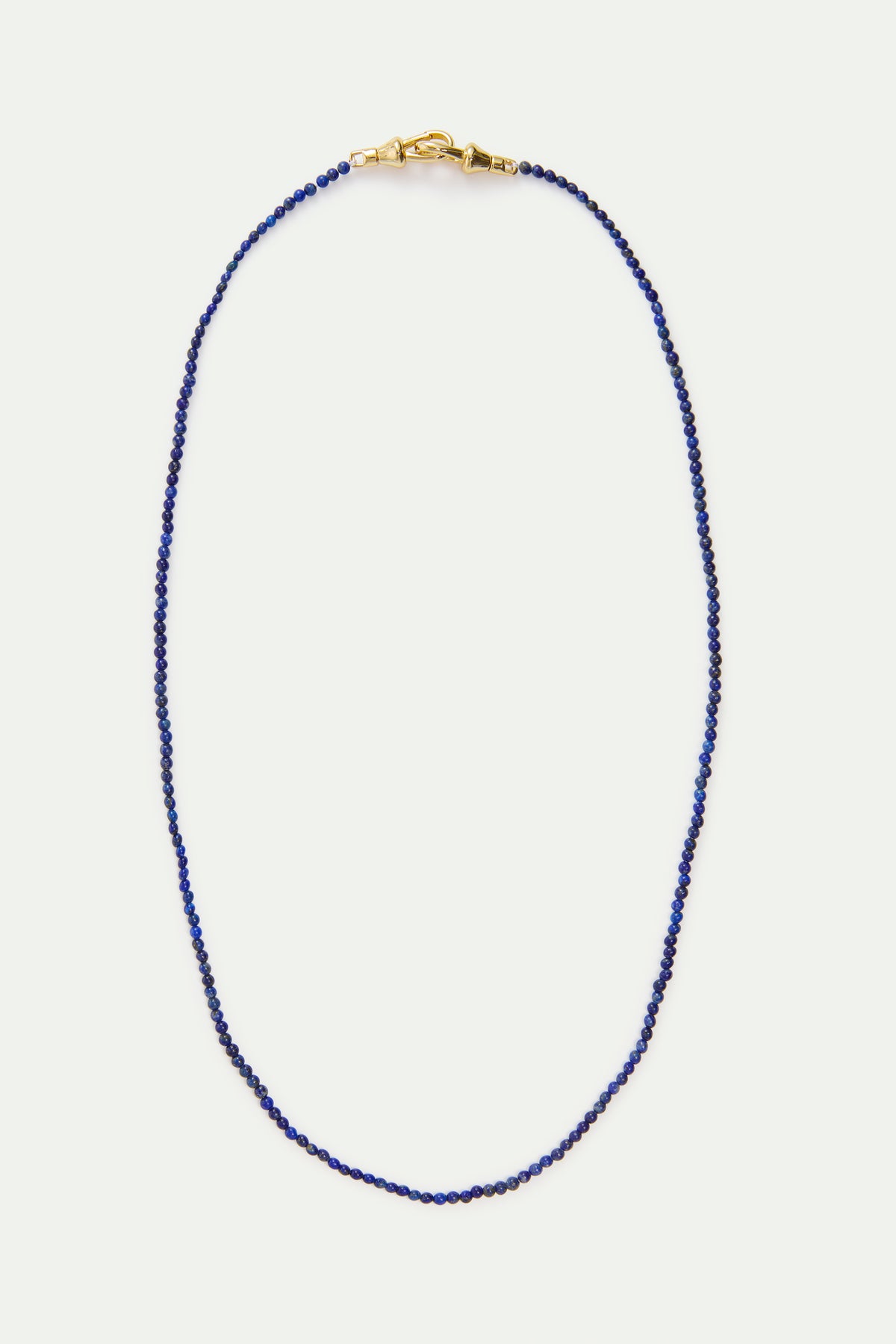 Thin blue lapis lazuli bead necklace