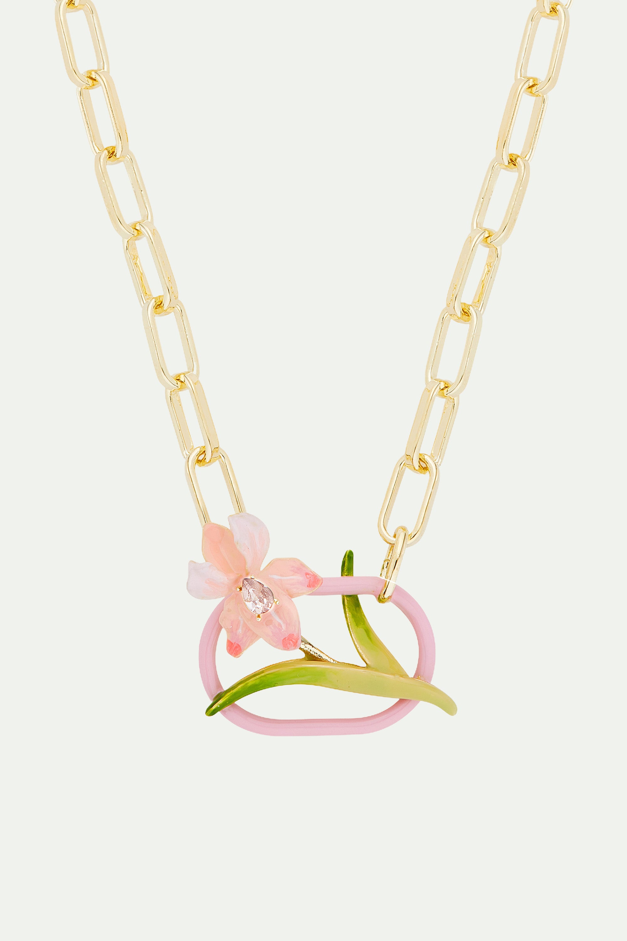 Collier ras de cou Iris rose poudré