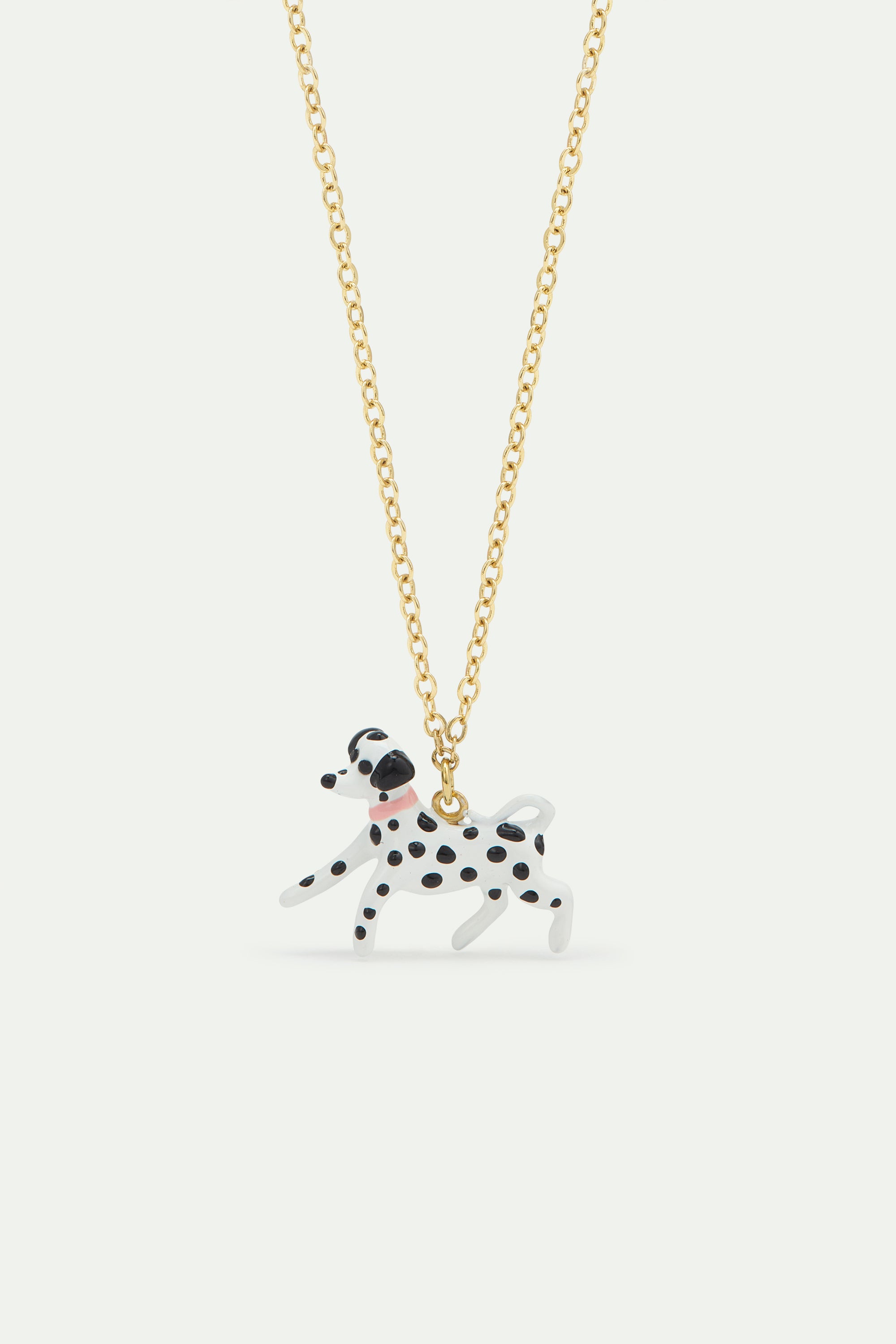 Collier pendentif dalmatien noir et blanc