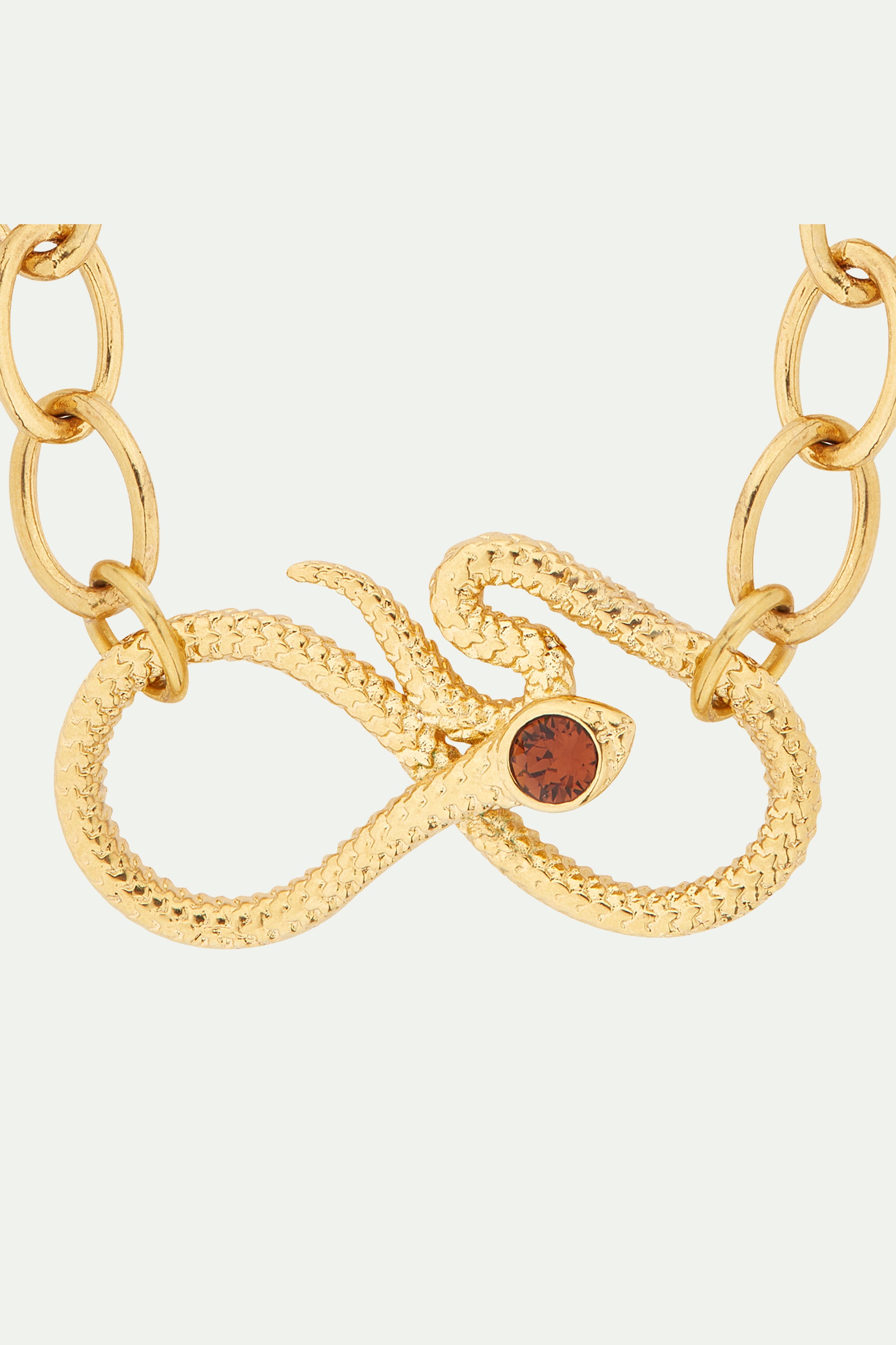 Collier plastron chaîne maille ovale et serpent égyptien