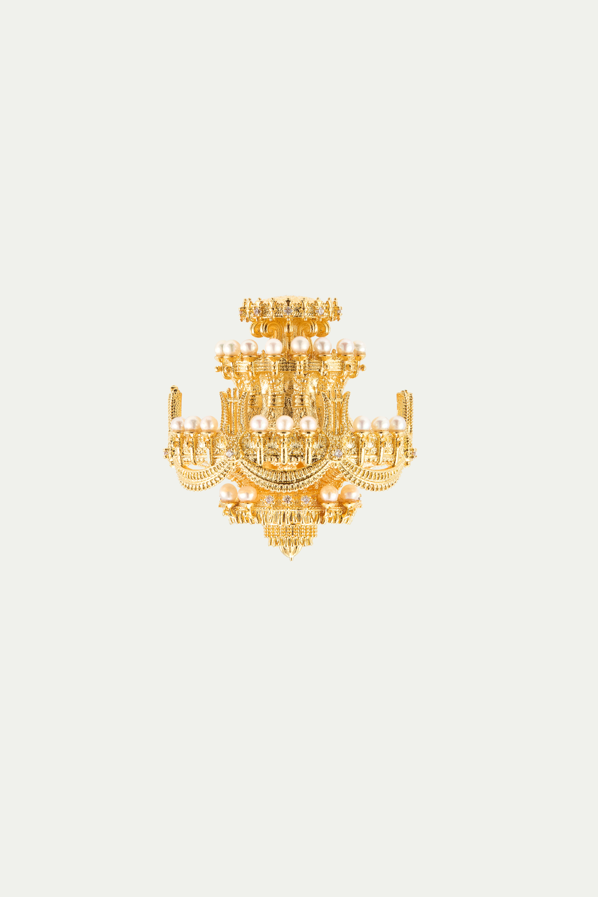 Gold chandelier brooch