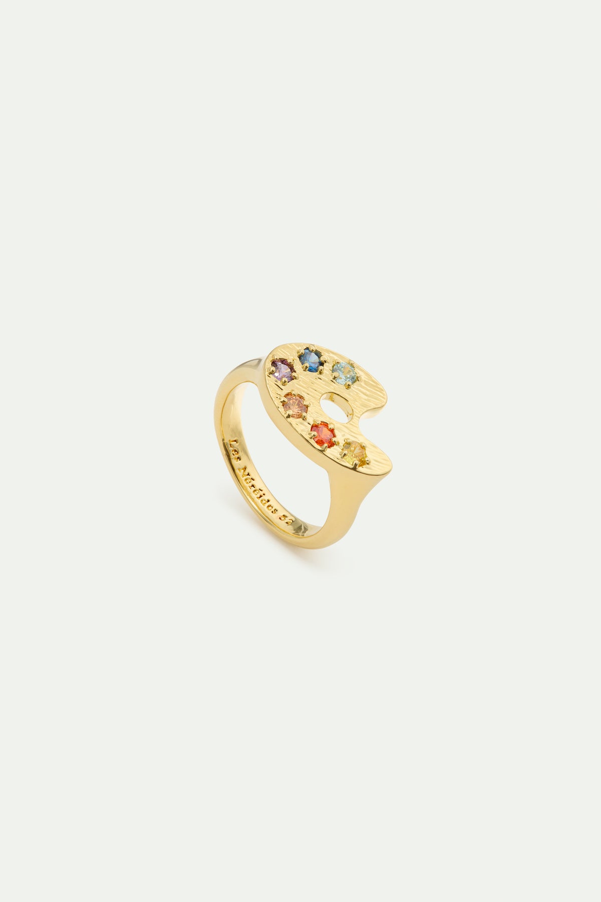 Bague dorée palette de peinture