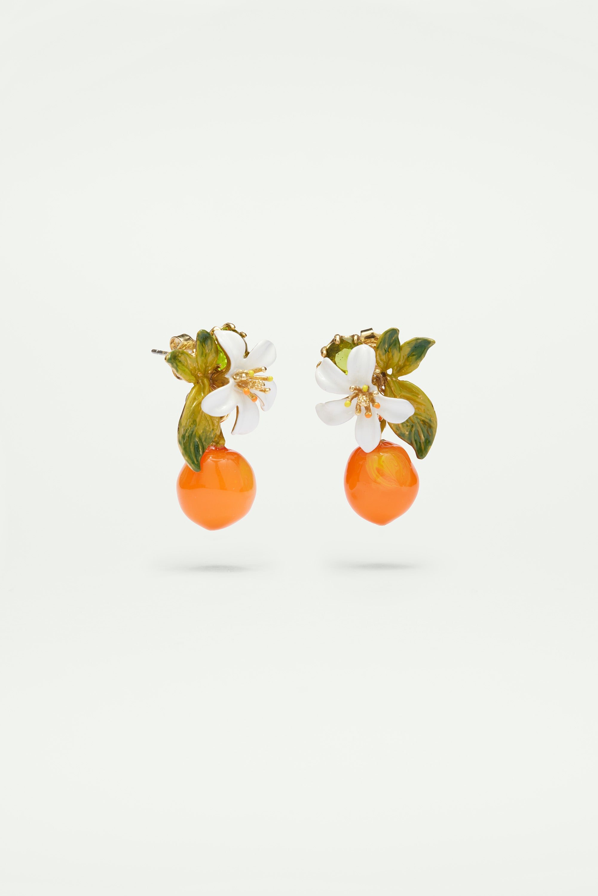 Boucles d'oreilles orange et fleur d'oranger