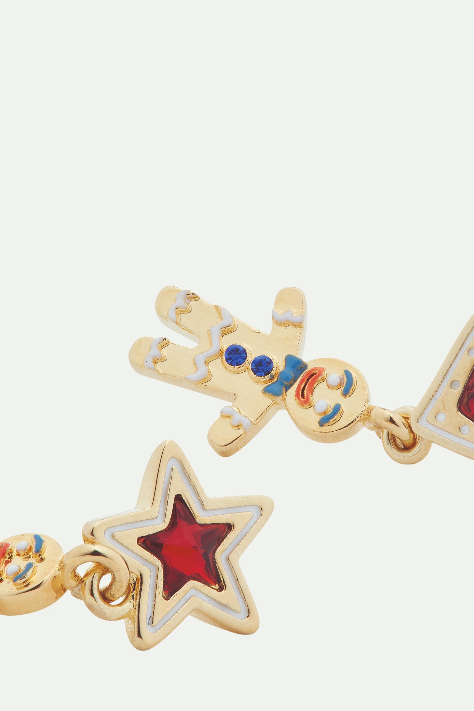 Boucles d'oreilles tiges asymétriques biscuit de Noël