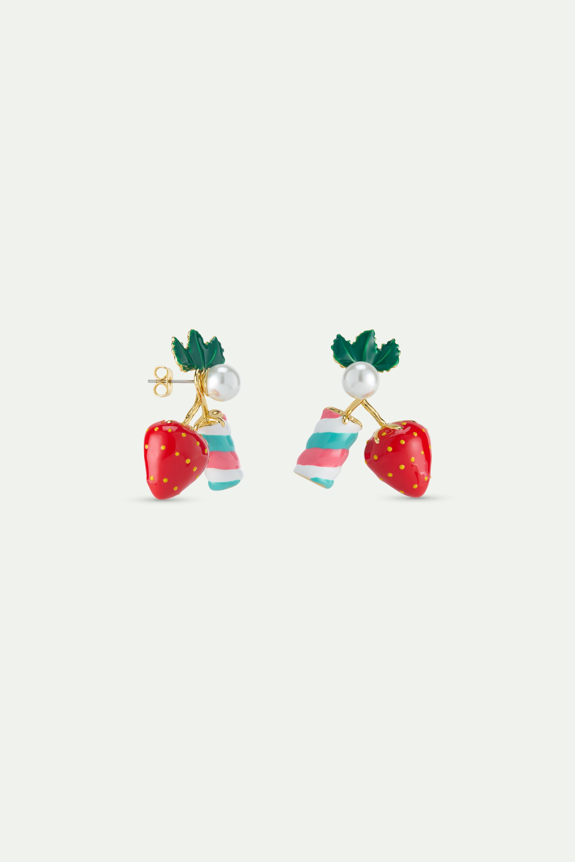 Boucles d'oreilles fraise et guimauve