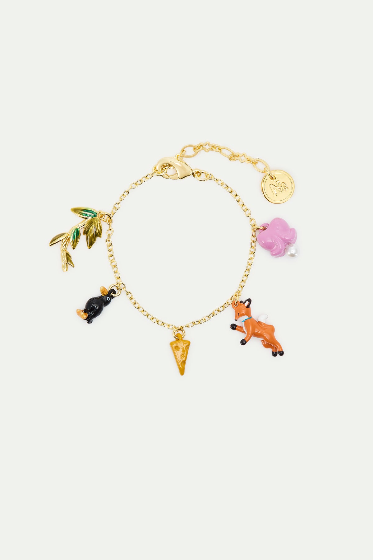 Bracelet fin charm's Le Corbeau et le Renard