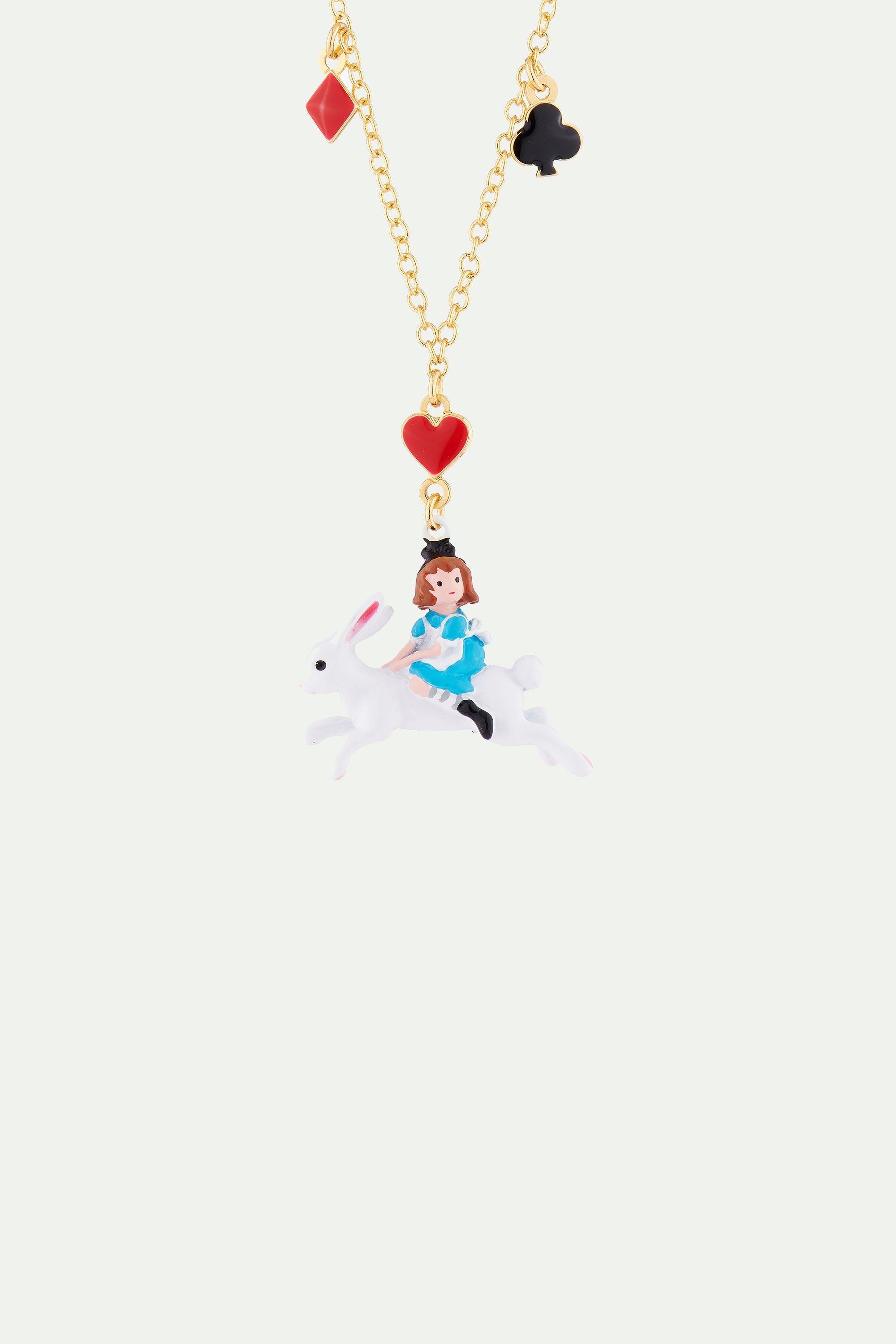 Collier pendentif alice à dos de lapin