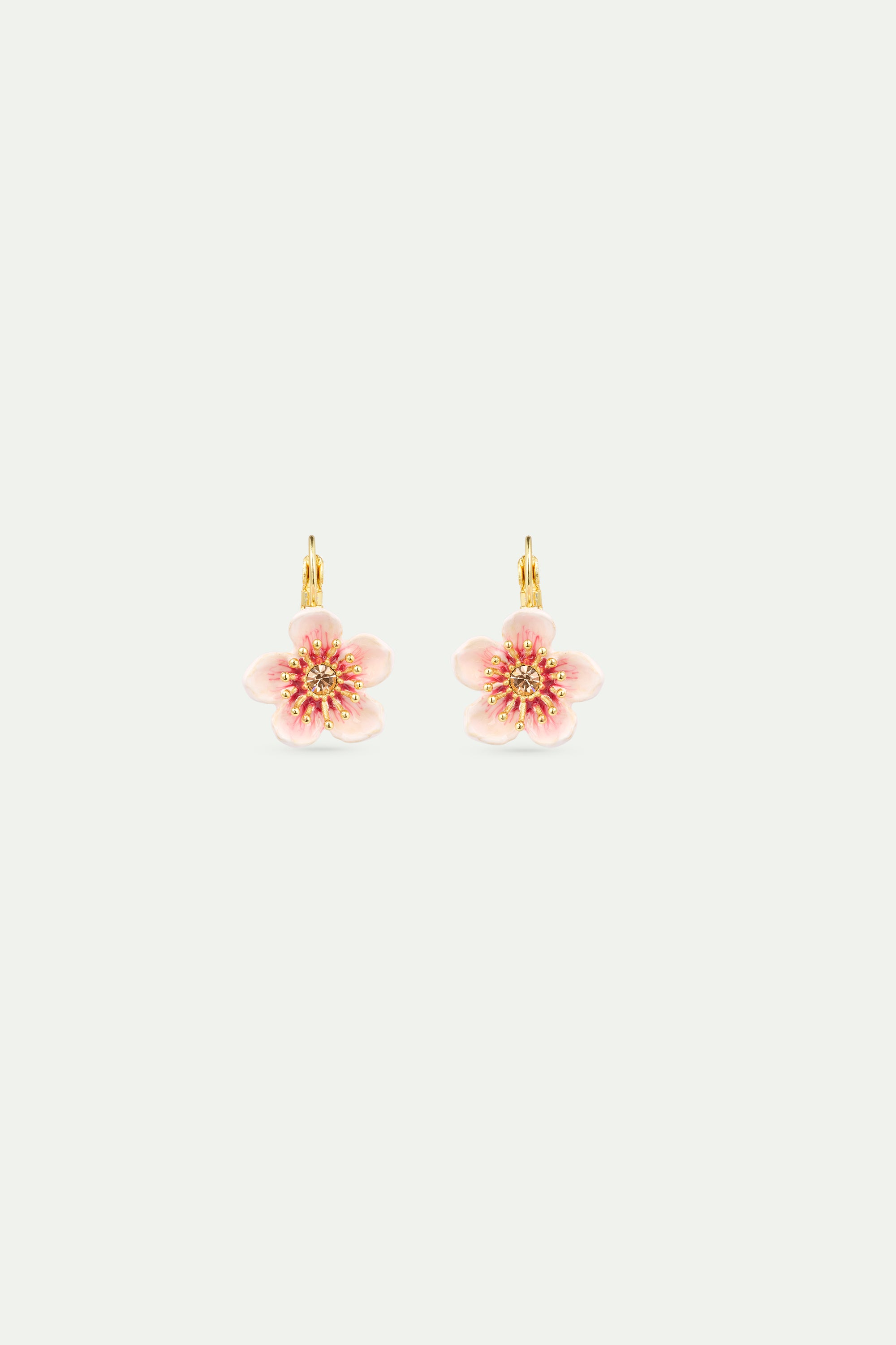 Pendientes dormilonas flor de cerezo rosa