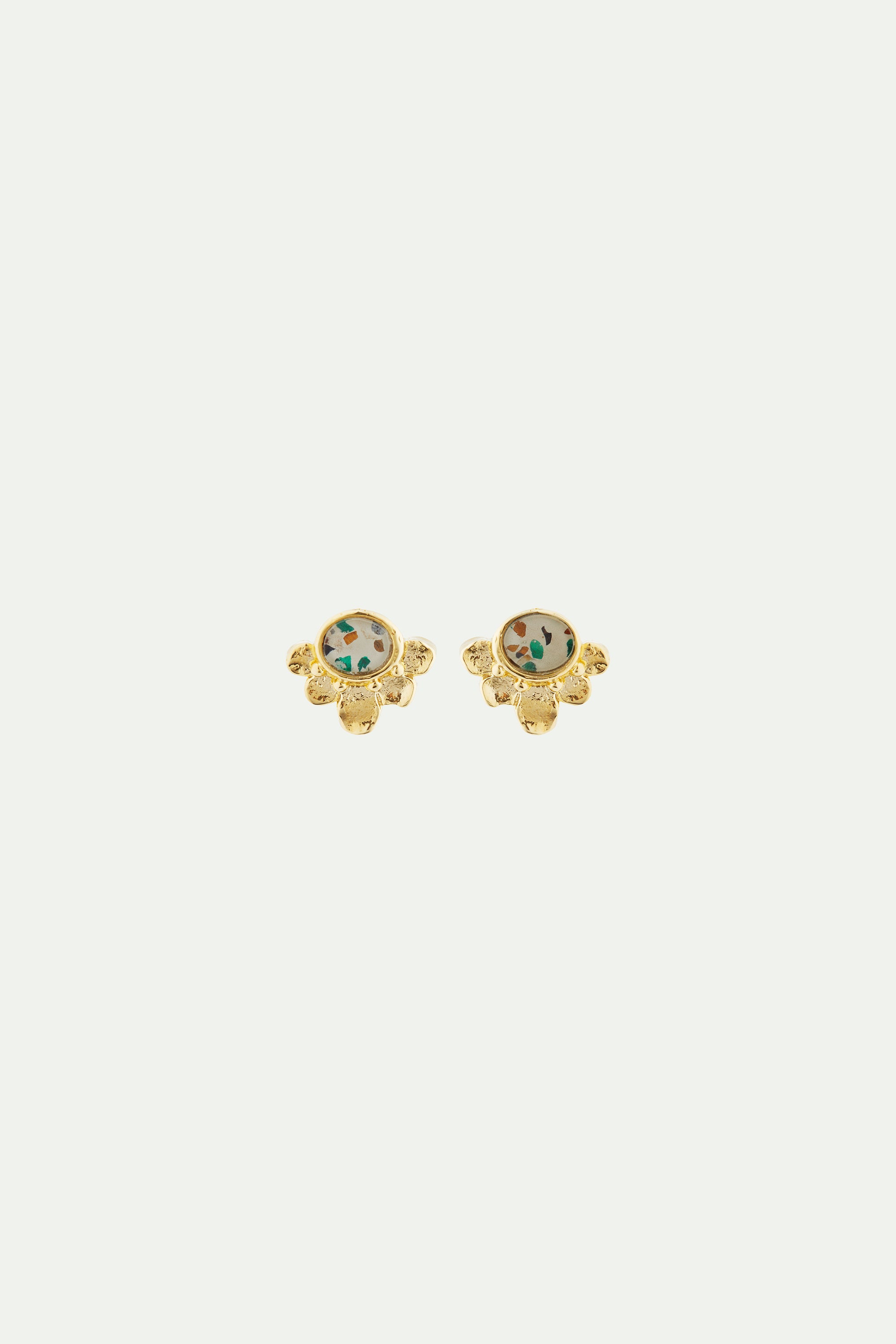 Boucles d'oreilles tiges terrazzo