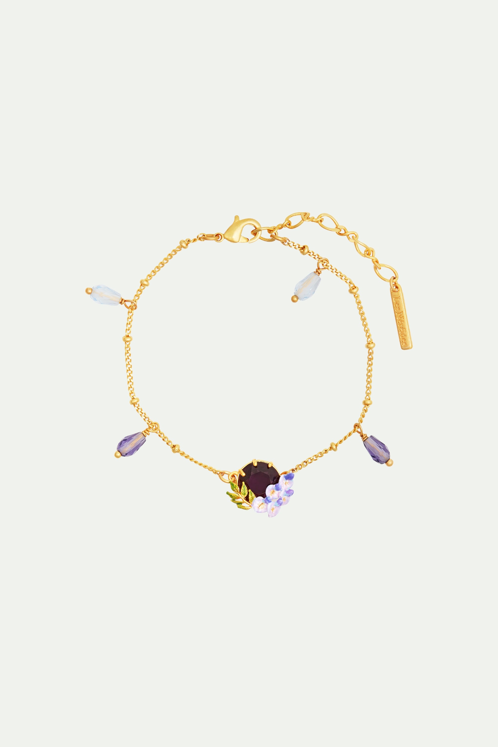 Bracelet petite glycine et pierre de verre facetté