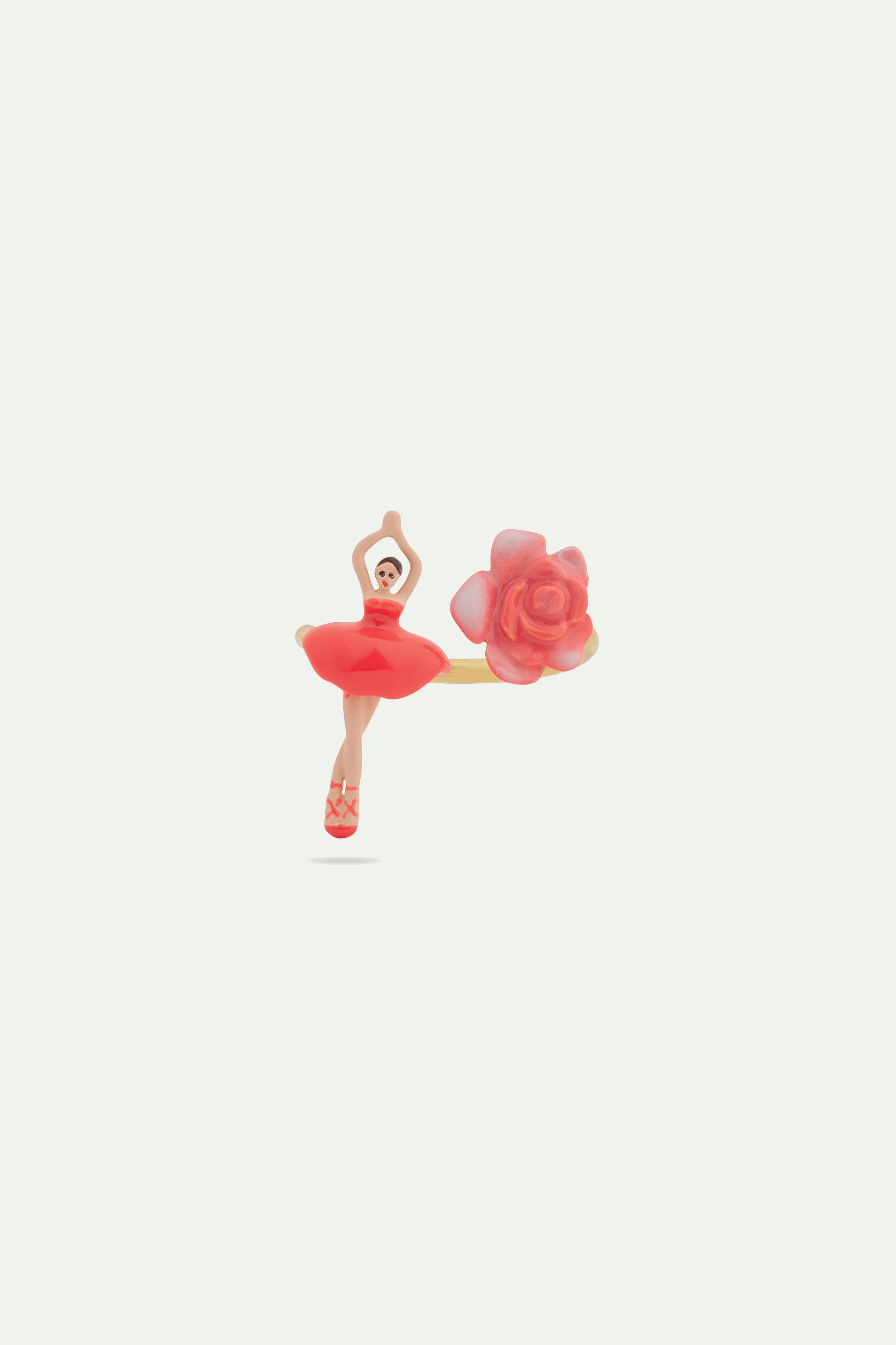 Mini pas de deux and rosebud adjustable ring