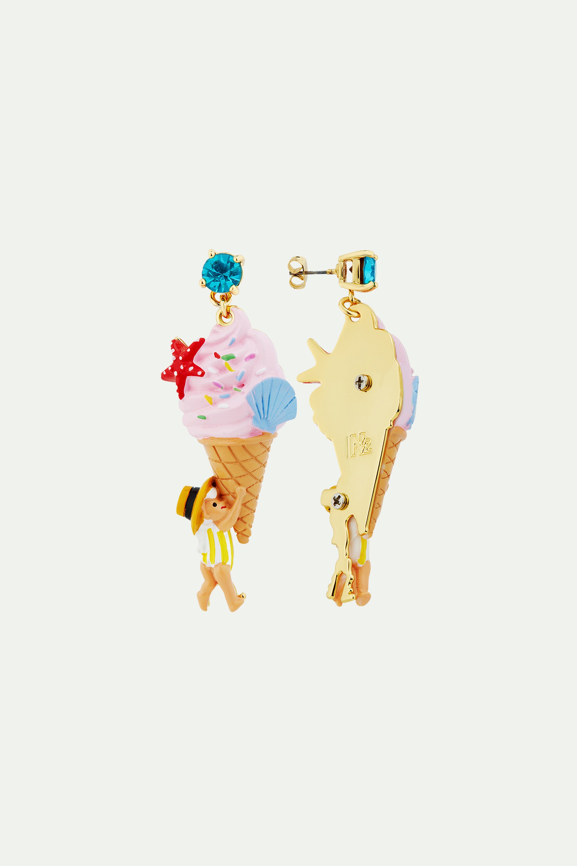 Gelato, seashell and garden gnome earrings